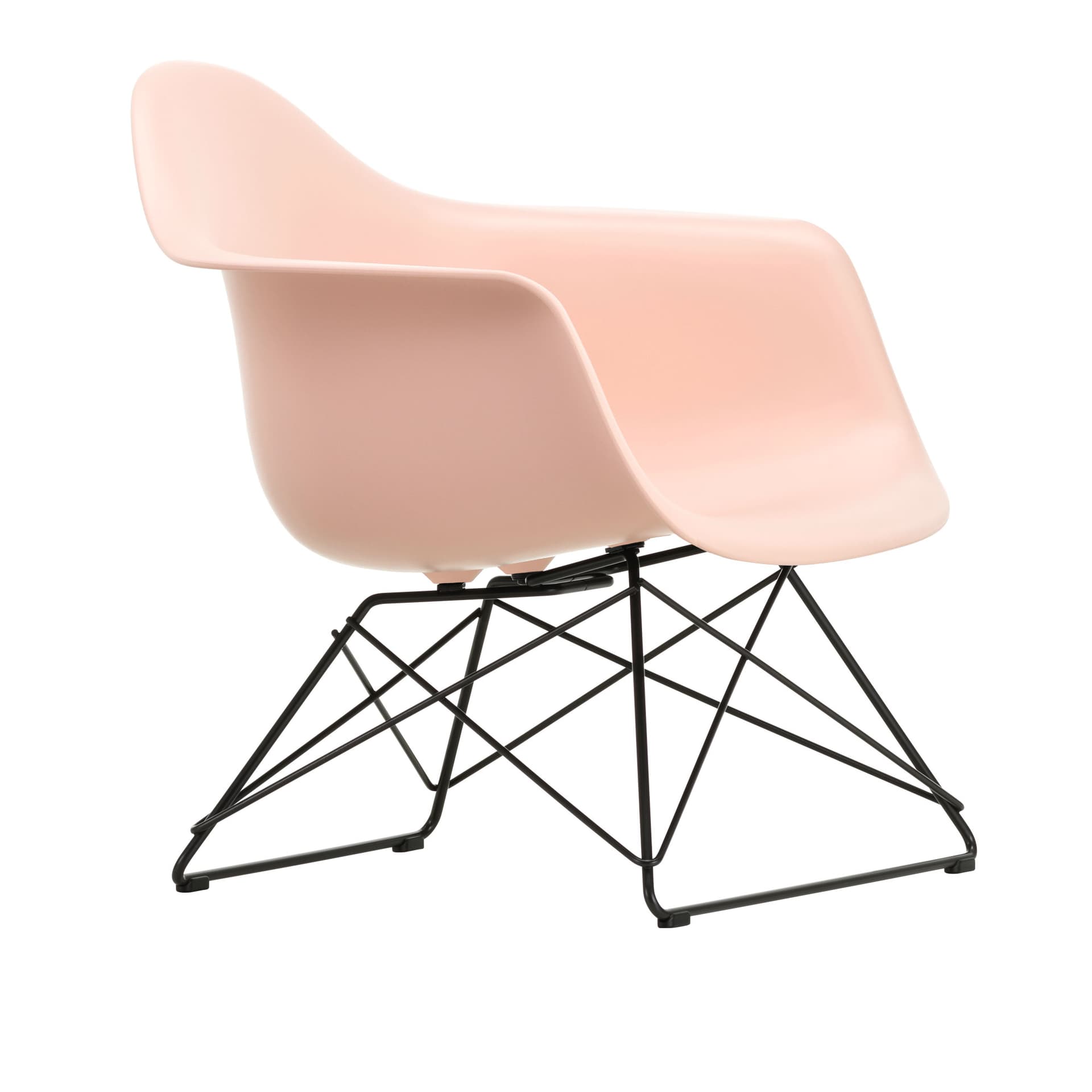 Vitra - Eames Plastic Armchair LAR Pale Rose Dark Base - Lenestoler - Charles & Ray Eames - Rosa - Metall/Plast