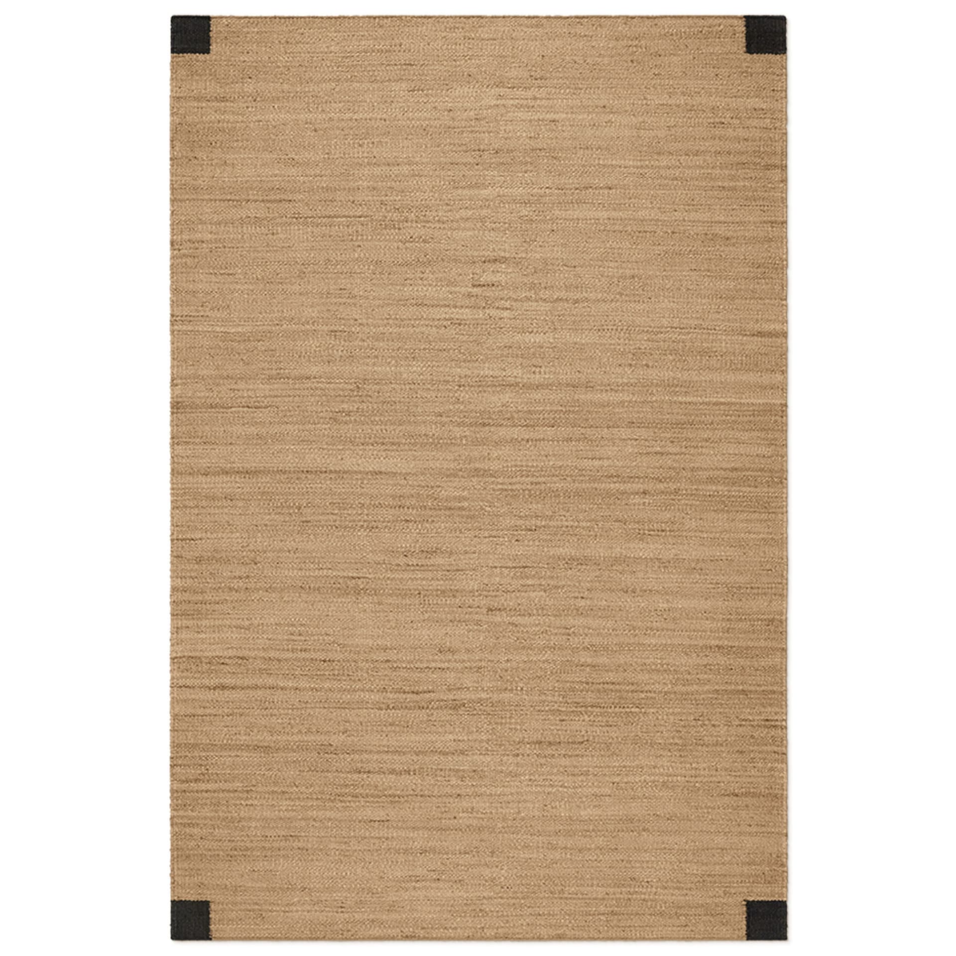 Nordic Knots - Jute Corner Black 250x350 cm - Ensfargede tepper - Beige - Jute