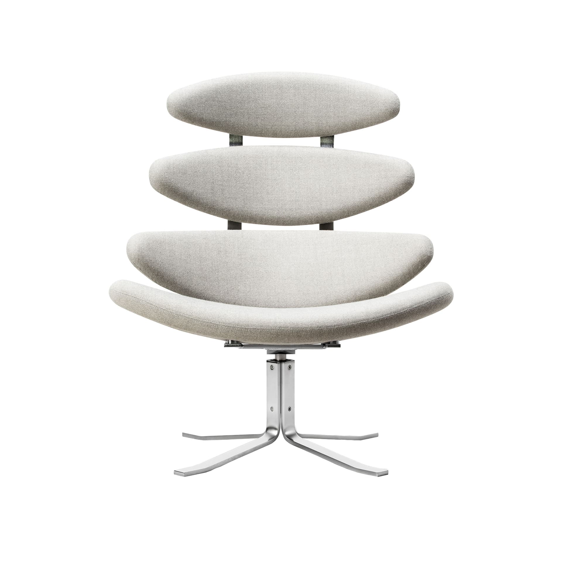 Fredericia Furniture - Corona Chair, Brushed Chrome, Fabric Cat. 1 Capture 4101 - Lenestoler - Poul M. Volther - Svart