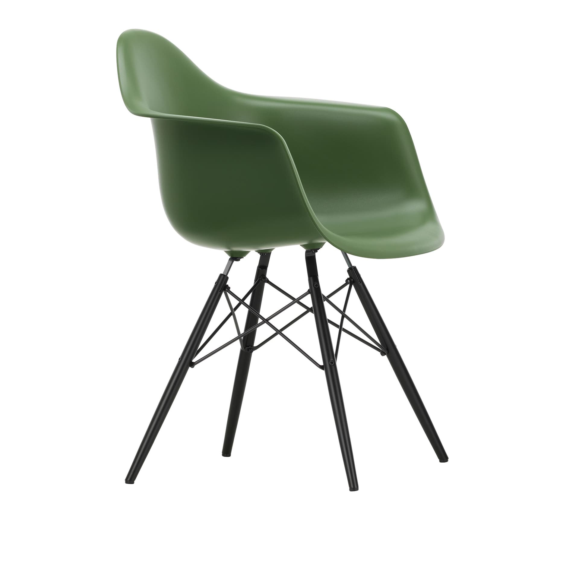 Vitra - Eames Plastic Armchair DAW - 48 Forest - Black Maple - Spisestoler - Charles & Ray Eames - Grønn - Metall/Tre/Plast