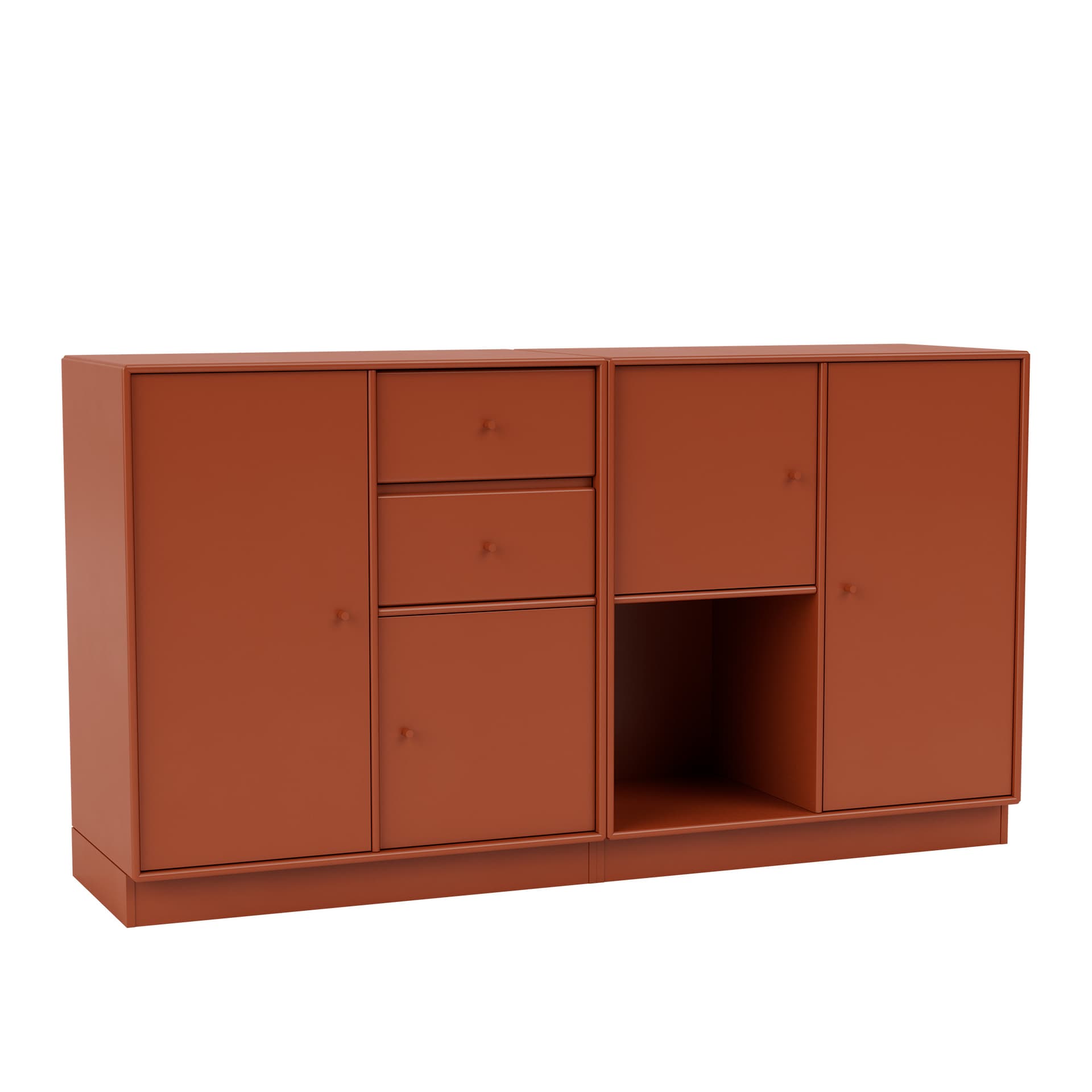 Montana - Couple Sideboard 162-Hokkaido 07 Plinth 7 cm - Sideboards - Peter J. Lassen - Rød - Tre