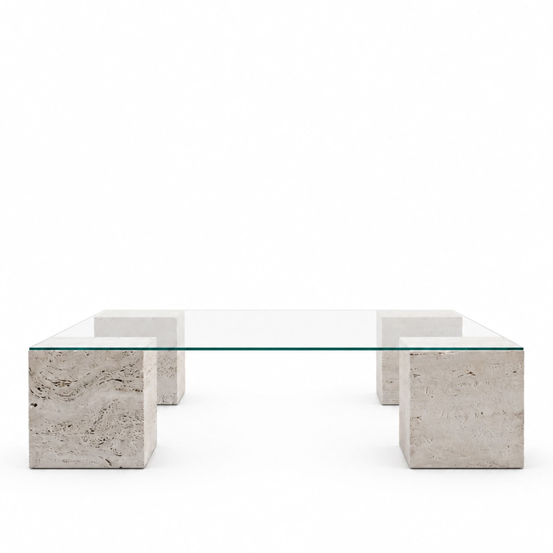 Studio Vraco - Ditte Sofa Table - Sofabord - Sofia Ristic - Grå - Glass/Stein