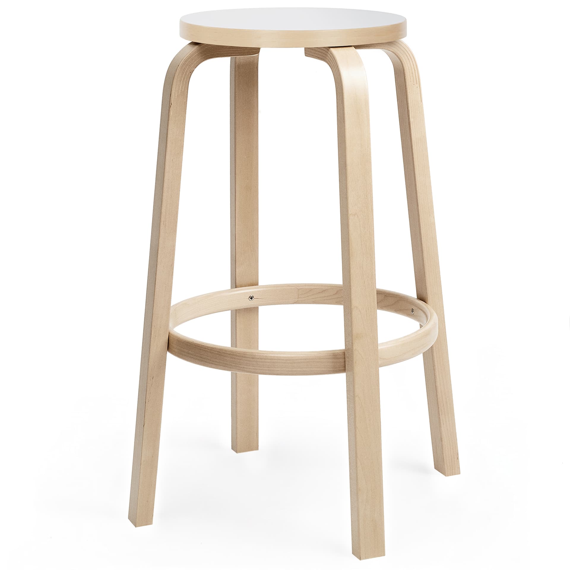 Artek - Barstol 64, 75 cm, Vit laminat - Barstoler & barkrakker - Alvar Aalto - Tre farget - Tre