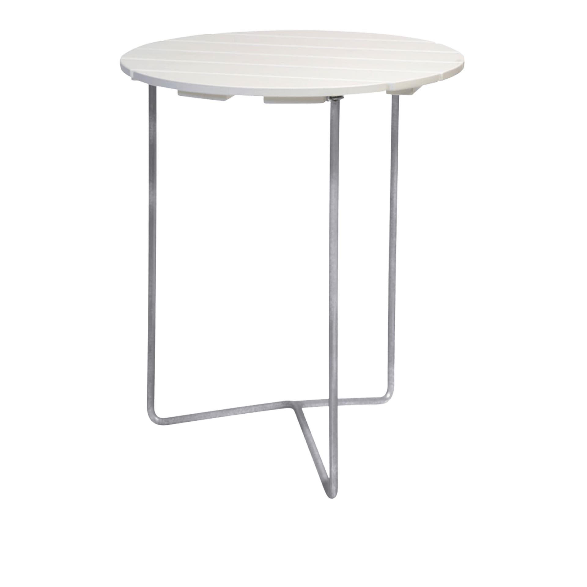 Grythyttan Stålmöbler - Bord 6B Ø60cm varmforsinket stativ hvitlakkert eik - Utendørs småbord & sidebord - Hvit - Tre