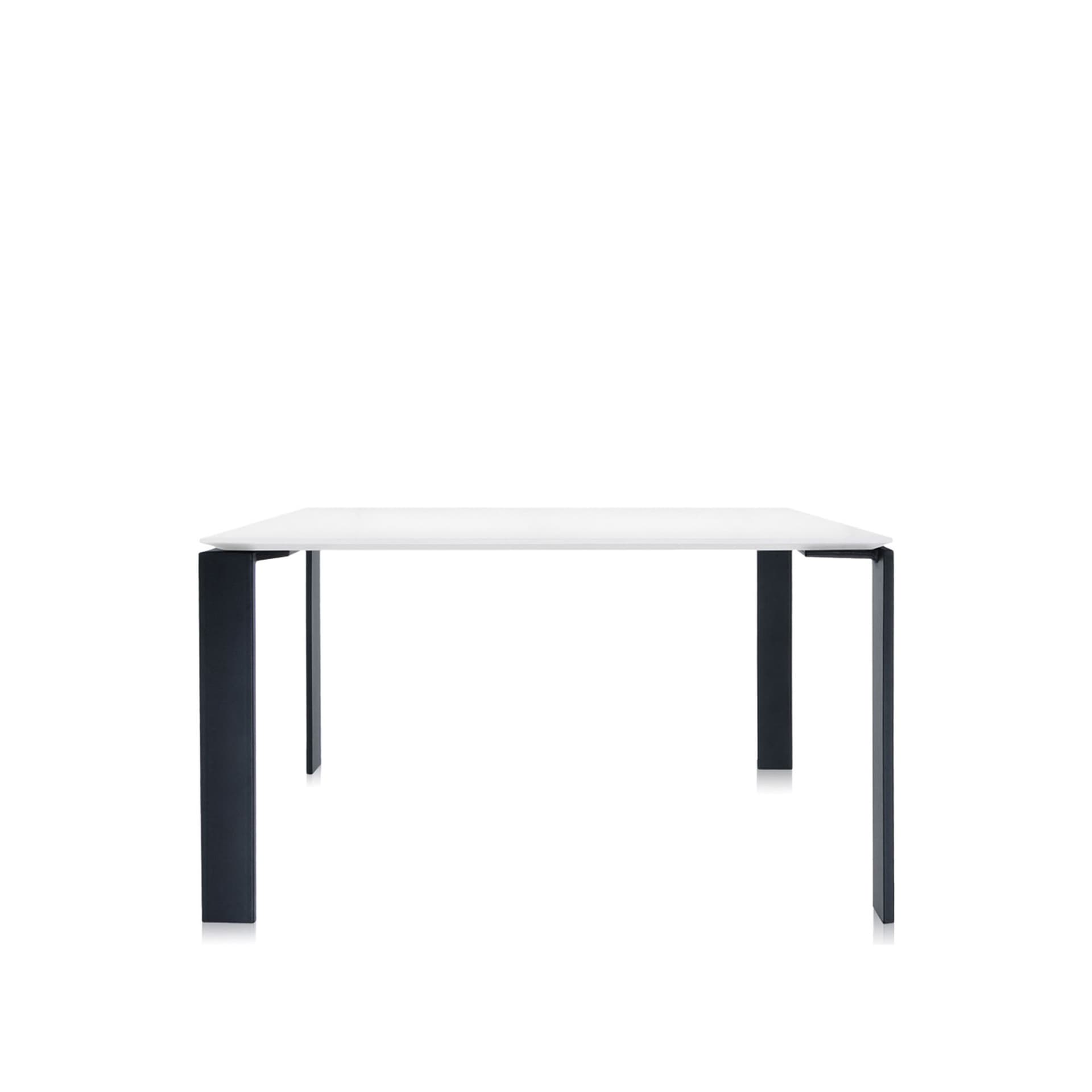 Kartell - Four Table 4525 128x128, White/Black, Scratch-Proof Laminate - Spisebord - Ferruccio Laviani - Hvit - Laminat/Metall