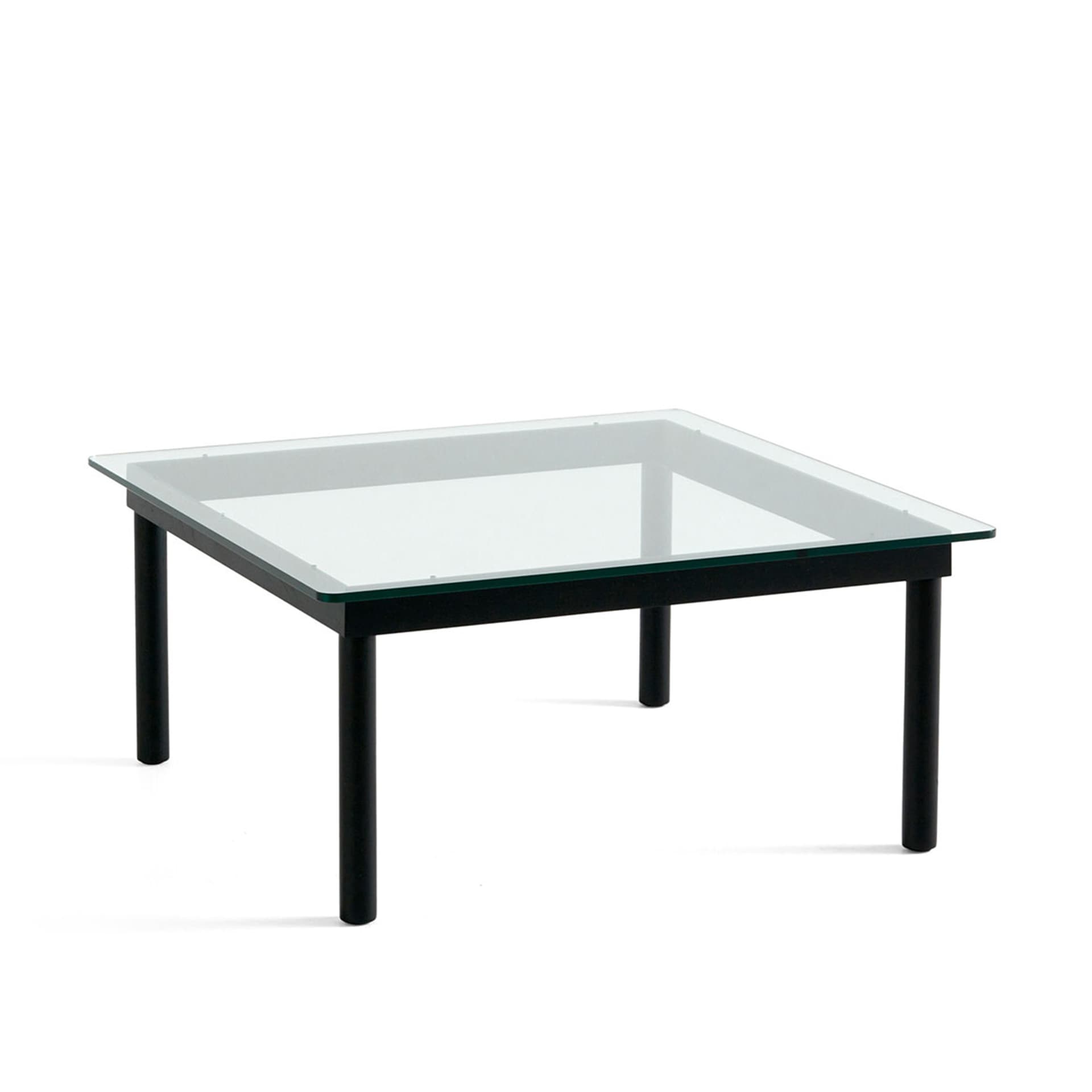 HAY - Kofi Black Water-Based Lacquered Oak Frame W. Clear Glass Tabletop 80X80 - Sofabord - Martin Solem - Svart