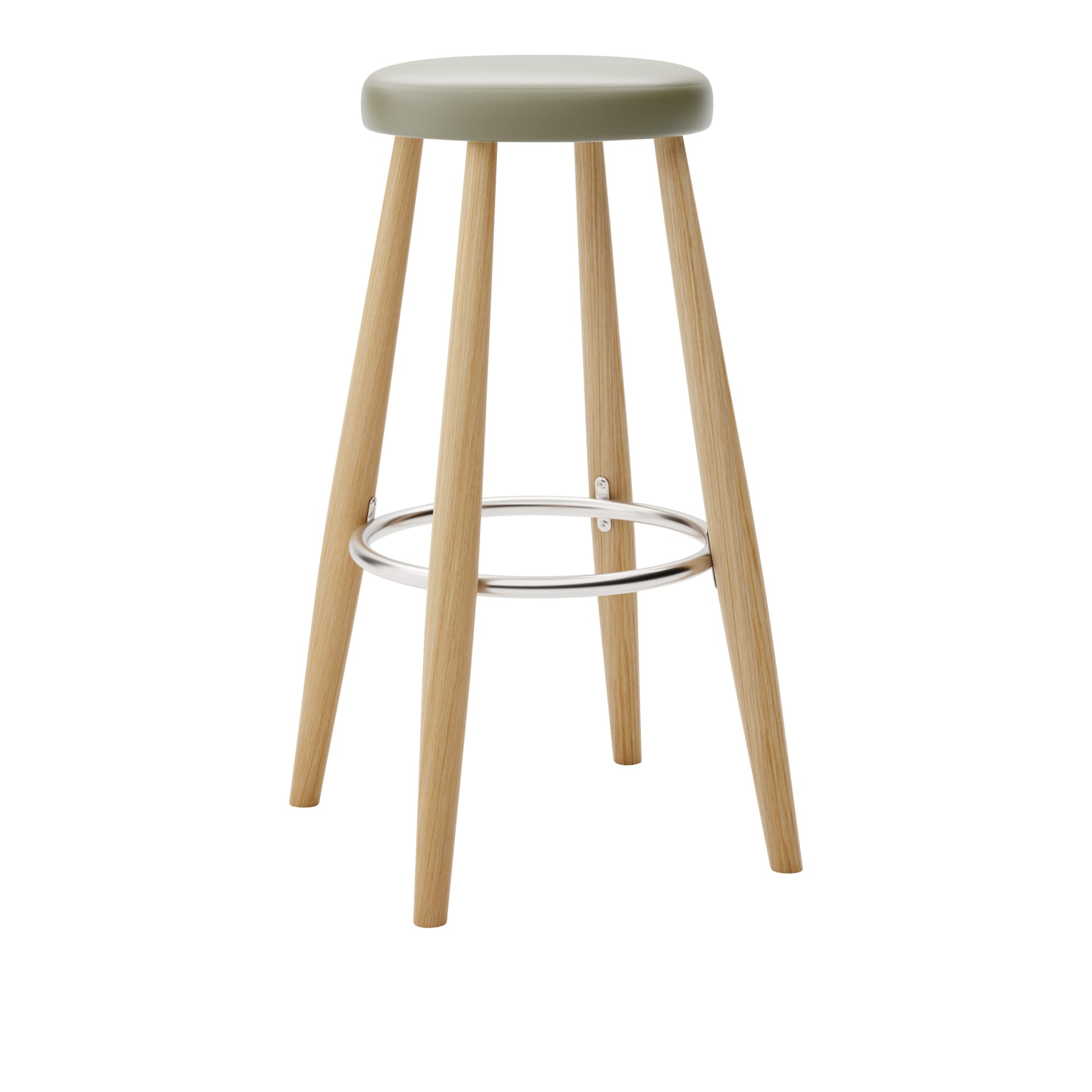 Carl Hansen - CH56 High Stool, Oljad Ek, Lädergrupp A Loke - 7240 - Barstoler & barkrakker - Hans J. Wegner - Tre farget - Lær/Metall/Tre
