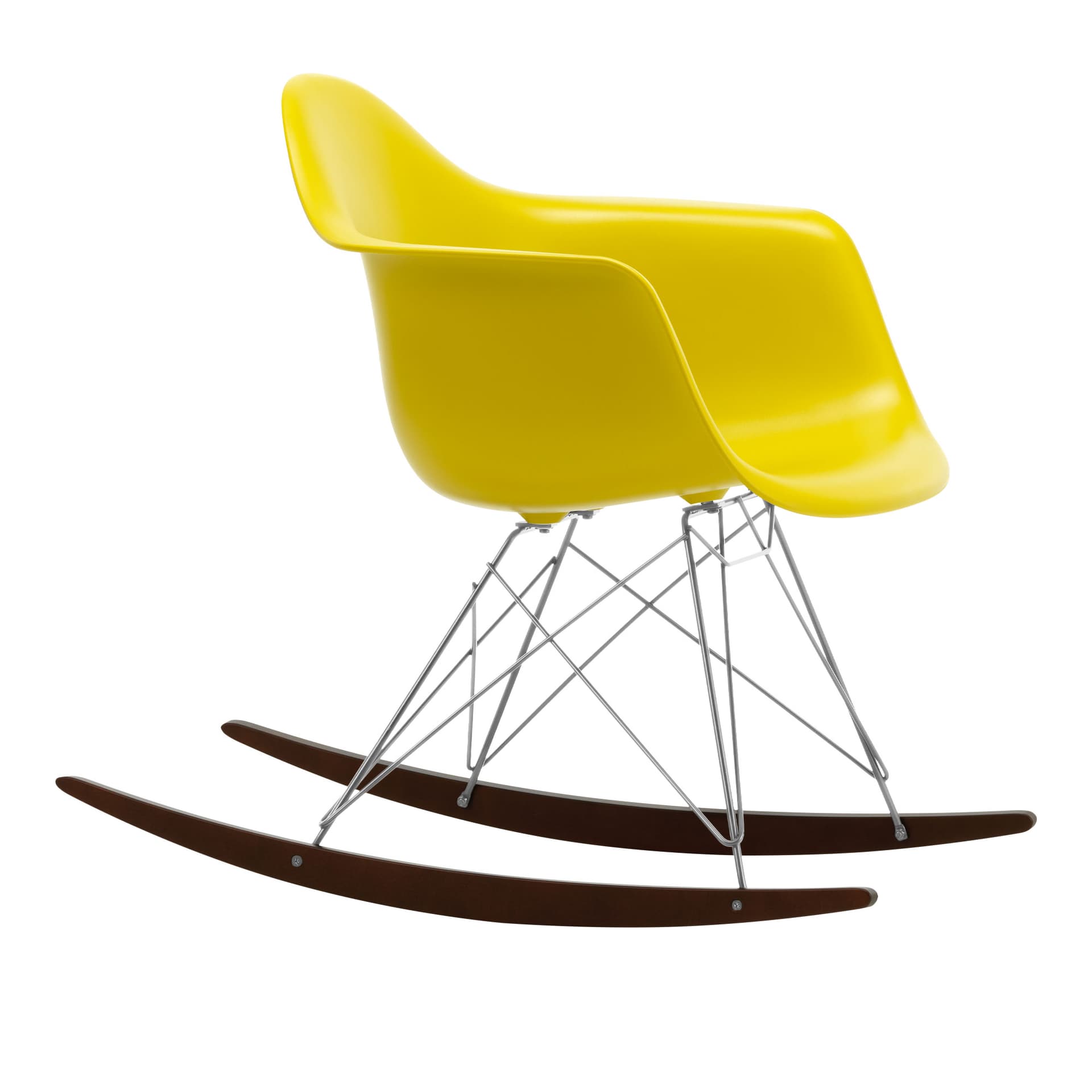 Vitra - Eames Plastic Armchair RAR - 34 Mustard - Chrome Base - Dark Maple - Lenestoler - Charles & Ray Eames - Gul - Metall/Tre/Plast