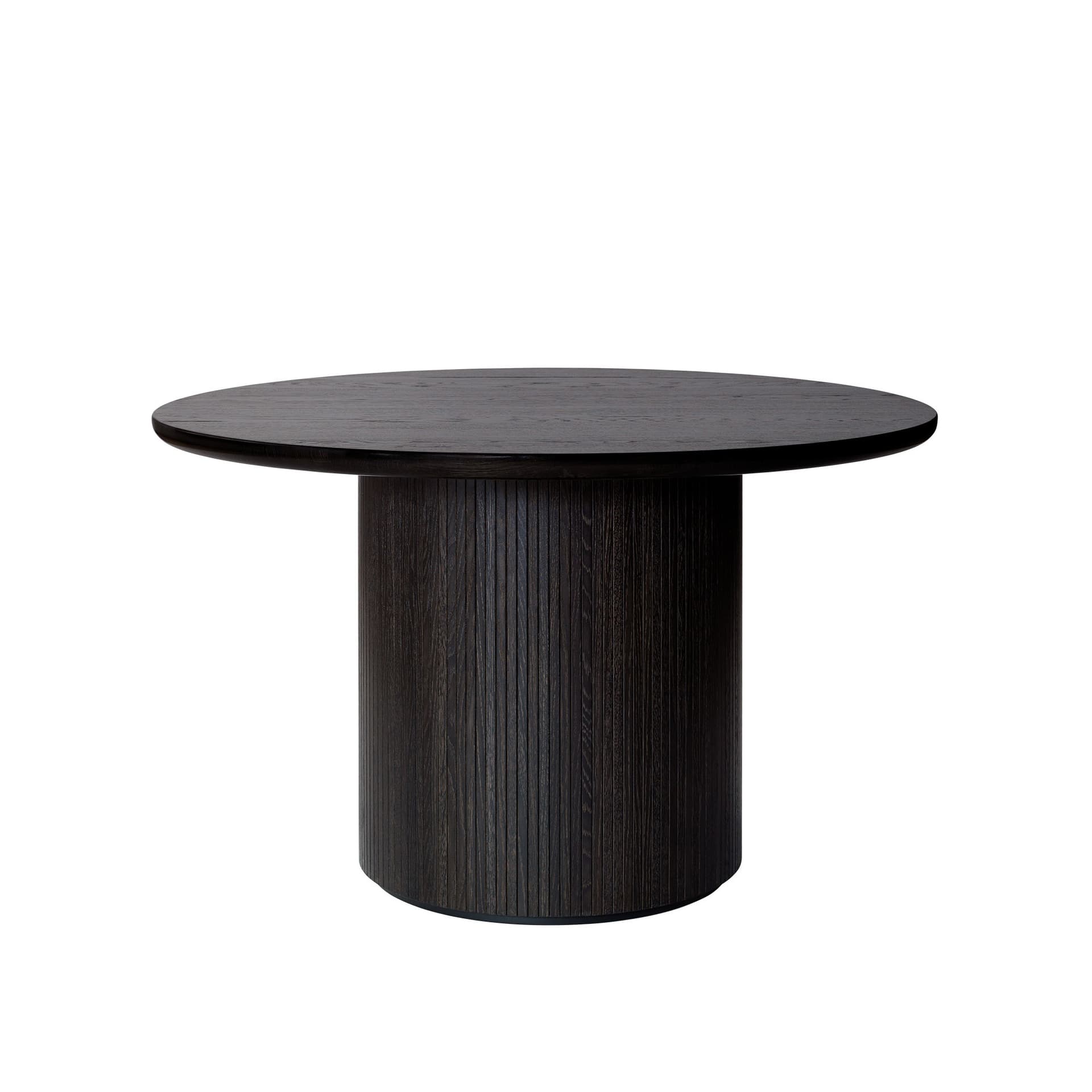 Gubi - Moon Dining Table Wood Top Ø120 cm - Spisebord - Space Copenhagen - Brun,Svart - Tre