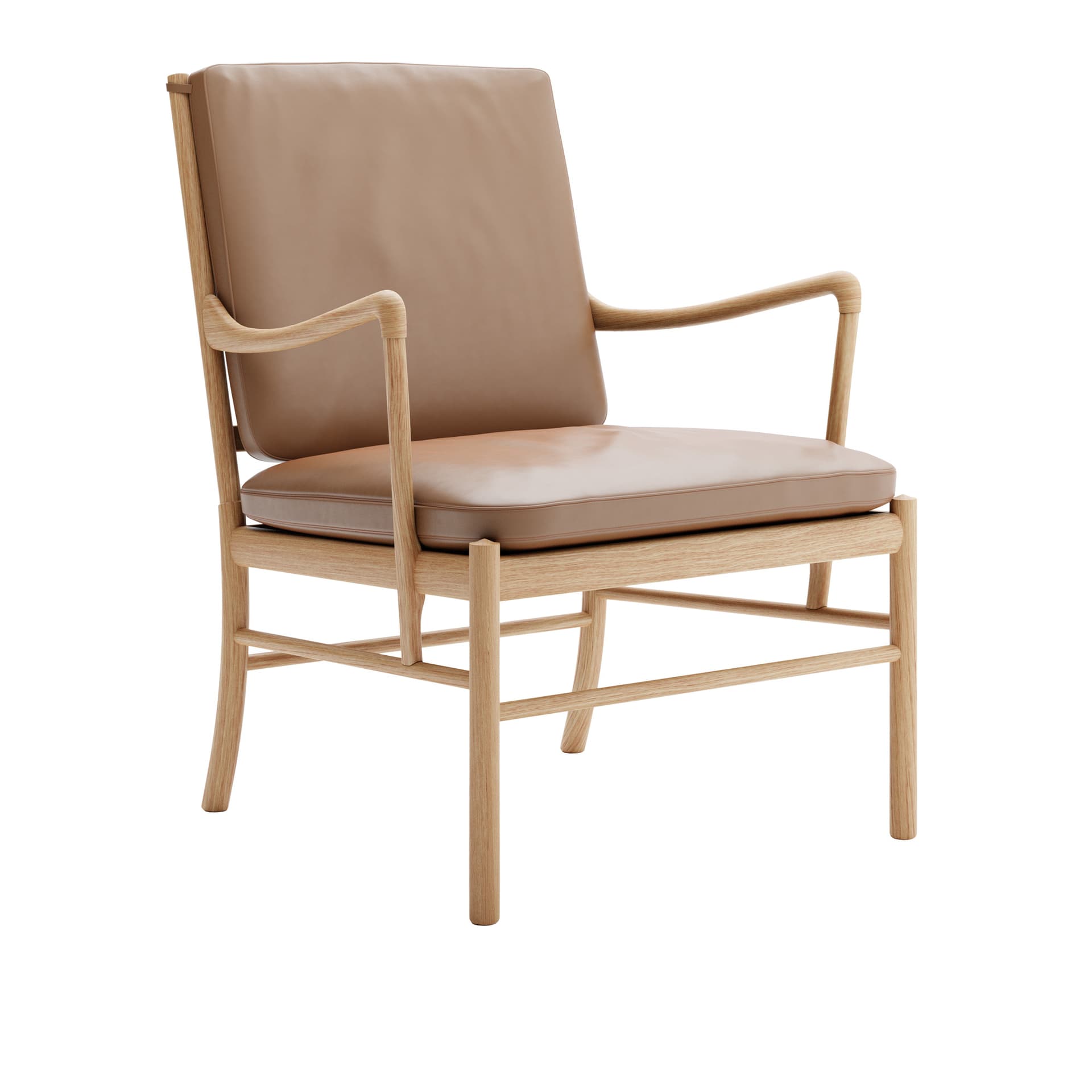 Carl Hansen - OW149 - Colonial Chair, Oljad Ek, Lädergrupp C Sif - 95 - Lenestoler - Ole Wanscher