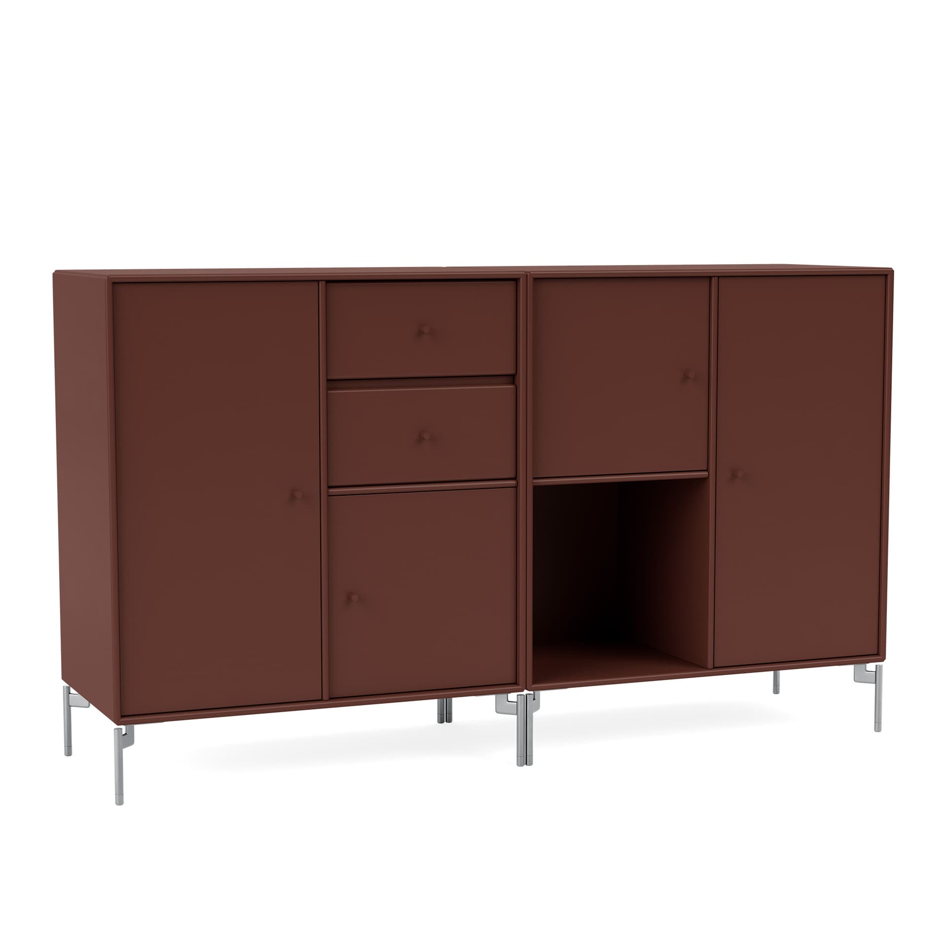Montana - Couple Sideboard 155-Masala Matt Chrome - Sideboards - Peter J. Lassen - Brun - Tre