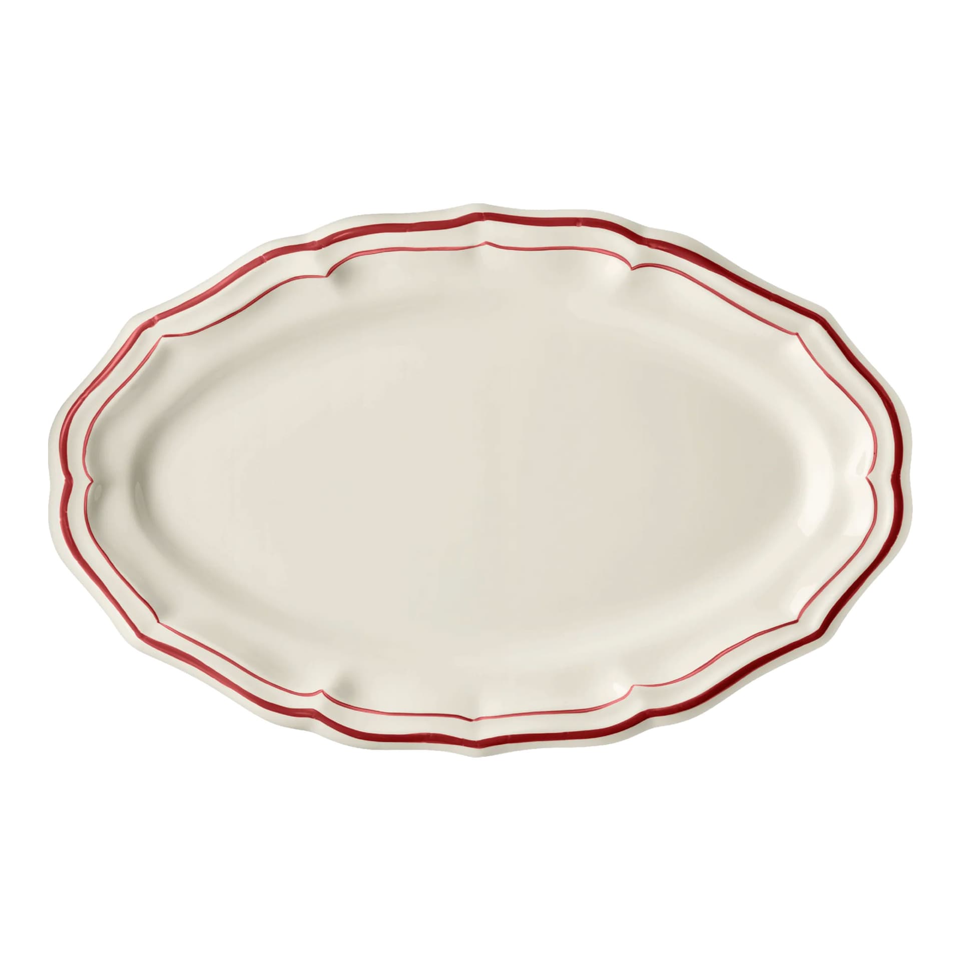 Gien - Filet oval serveringsfat röd - Oppleggingsfat - Rød - Keramikk