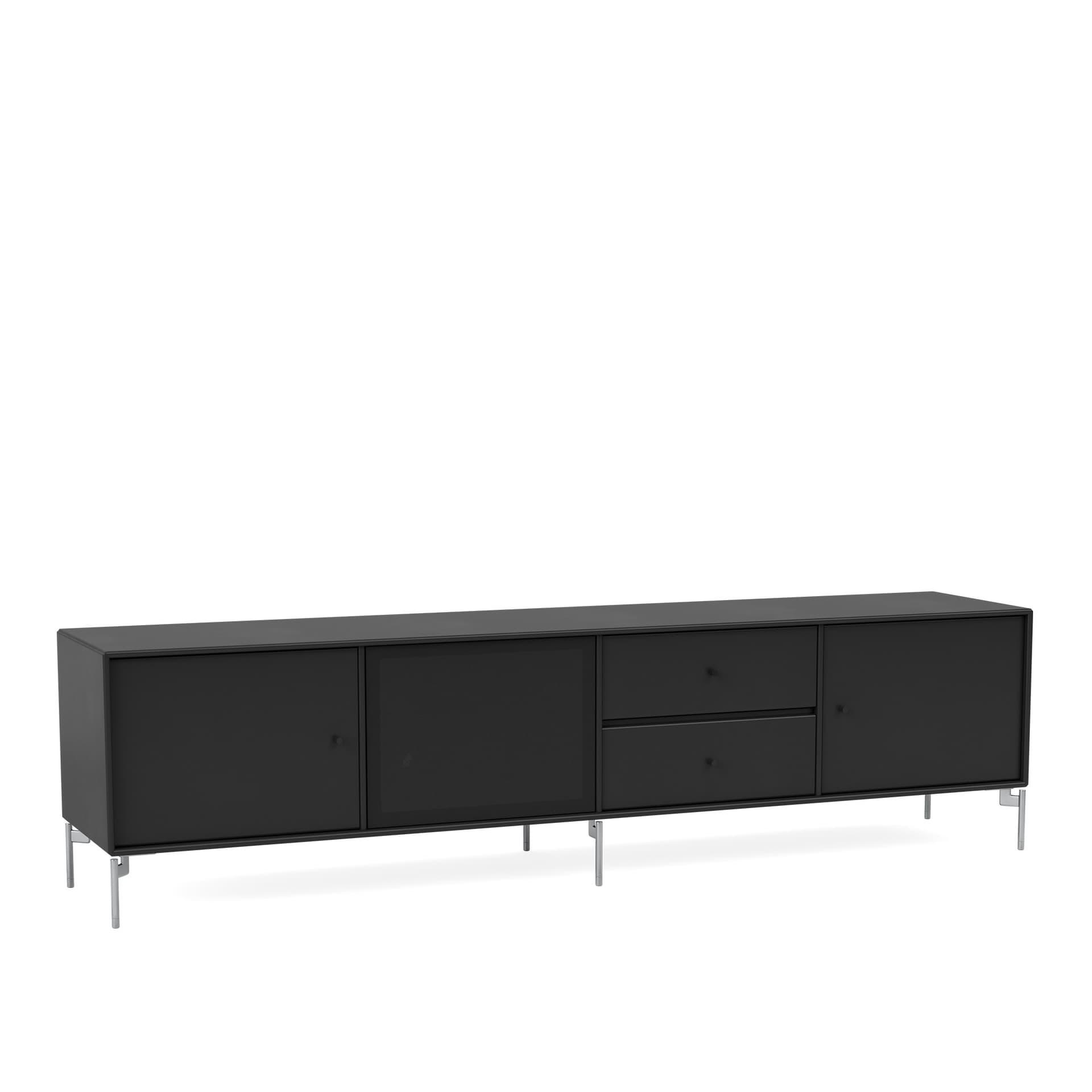 Montana - Octave Viii TV Bench 05-Black Matt Chrome - TV-benker - Peter J. Lassen - Svart - Tre