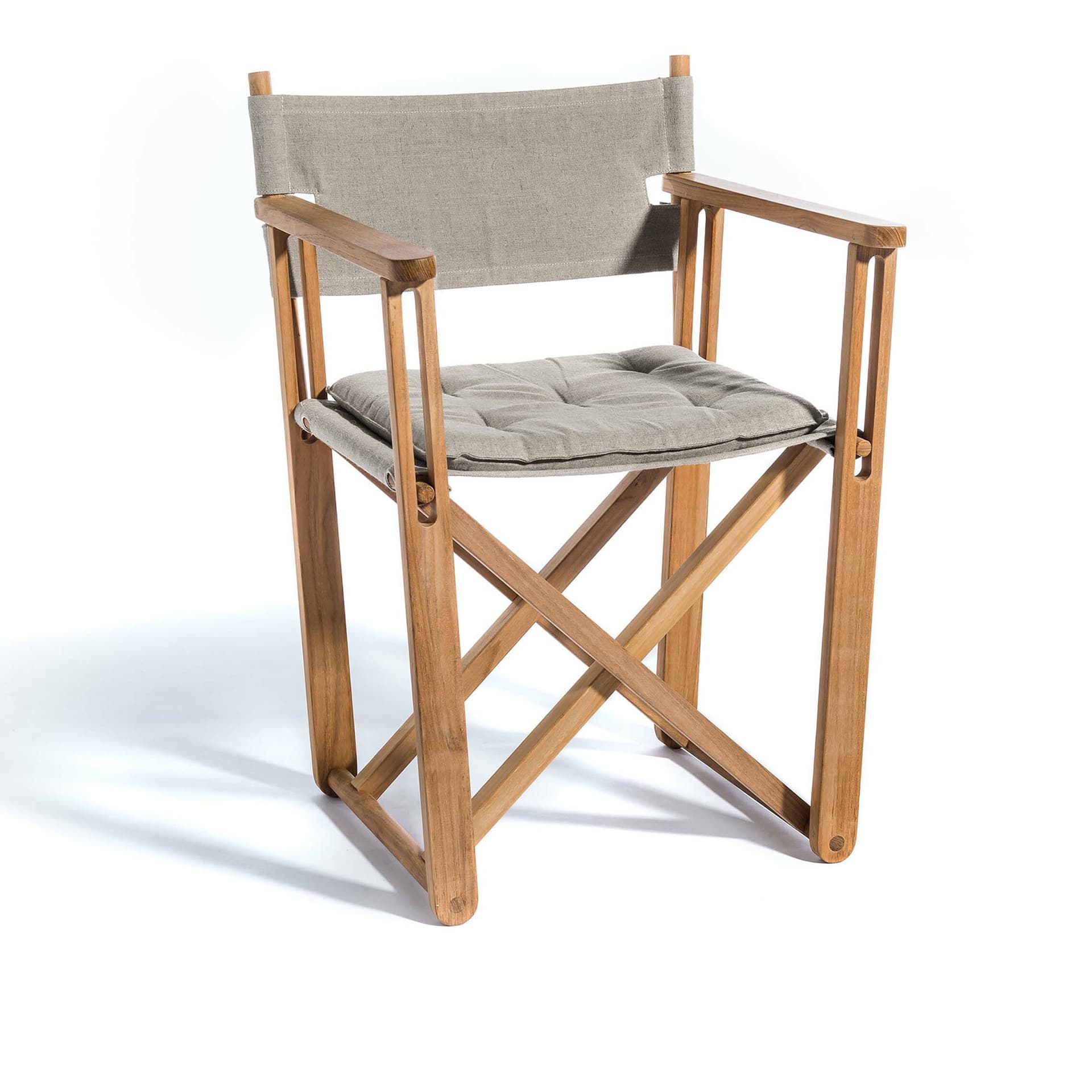 Skargaarden - Kryss Dining Chair, Teak, Light Grey Ashe Fabric - Utendørs spisebordstoler - Björn Hultén - Grå