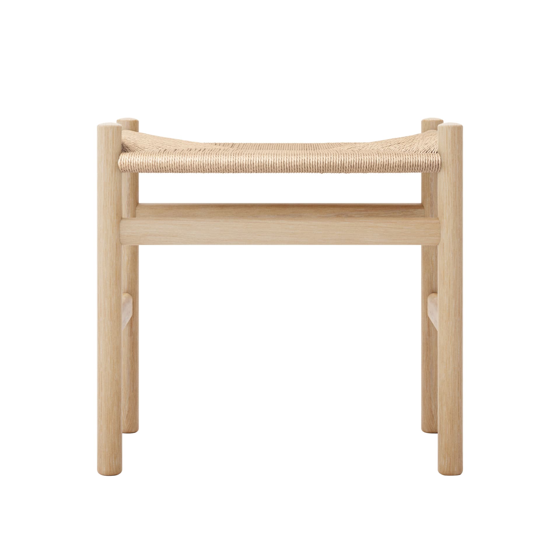 Carl Hansen - CH53, Ek, Vitoljad, Naturflätad, 43 cm - Skamler & Taburetter - Hans J. Wegner - Tre farget - Papir/Tre