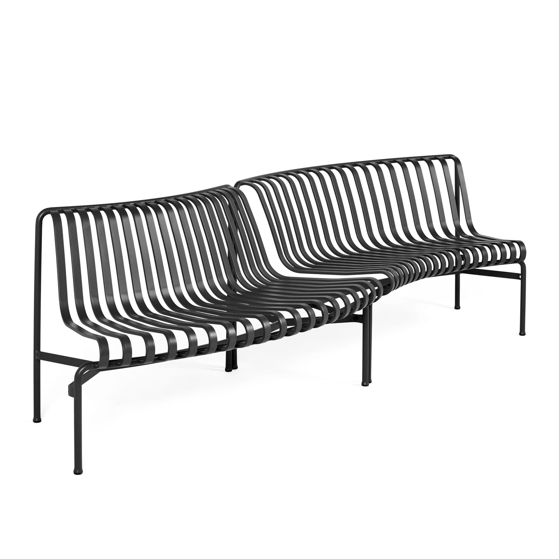HAY - Palissade Park Dining Bench - Anthracite In/Out - Hagebenker & sofaer - Ronan & Erwan Bouroullec - Svart