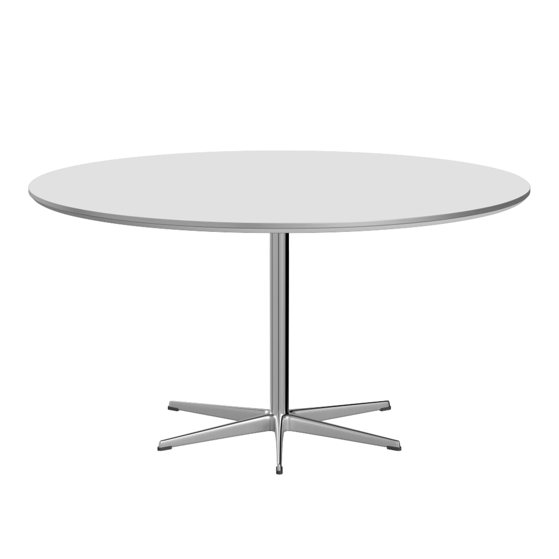 Fritz Hansen - A826 Cirkulär, Ø145 cm, Laminat Vit, 6-grenad stjärnfot - Spisebord - Arne Jacobsen,Piet Hein - Hvit - Laminat/Metall