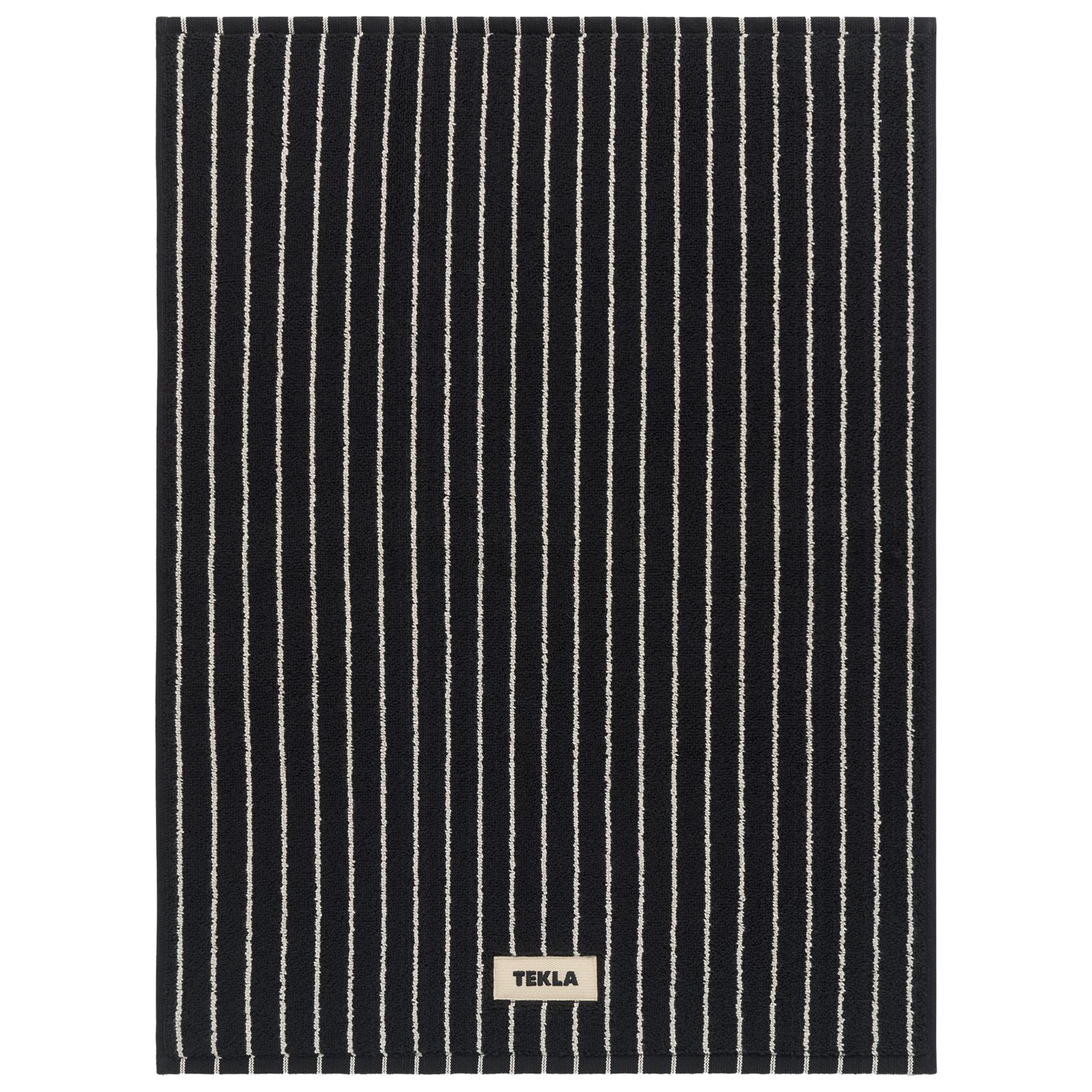 Tekla -  Terry Black Stripes badrumsmatta 50x70 cm - Baderomsmatter - Svart