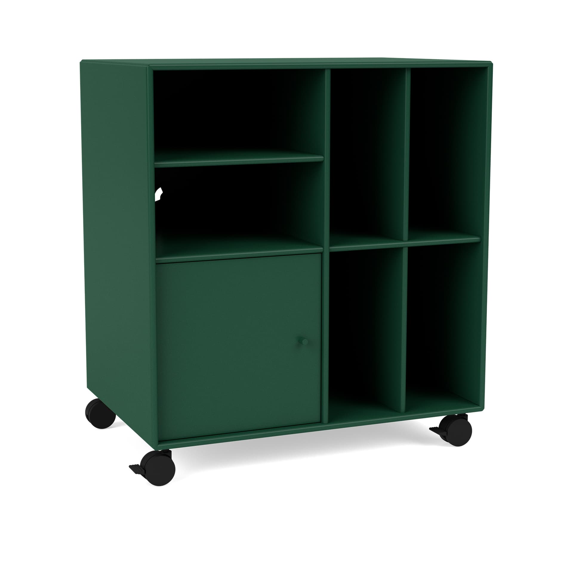 Montana - SPIN II Vinyl Storage, 05-CastorsCR70Black, 136 Pine - Quickship - Oppbevaringsskap - Peter J. Lassen - Grønn