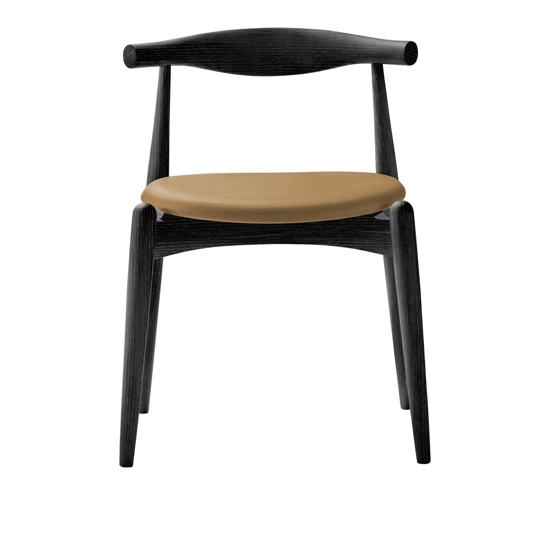 Carl Hansen - CH20, Svartlackad Ek, Lädergrupp B Thor - 325 - Spisestoler - Hans J. Wegner - Svart - Tre