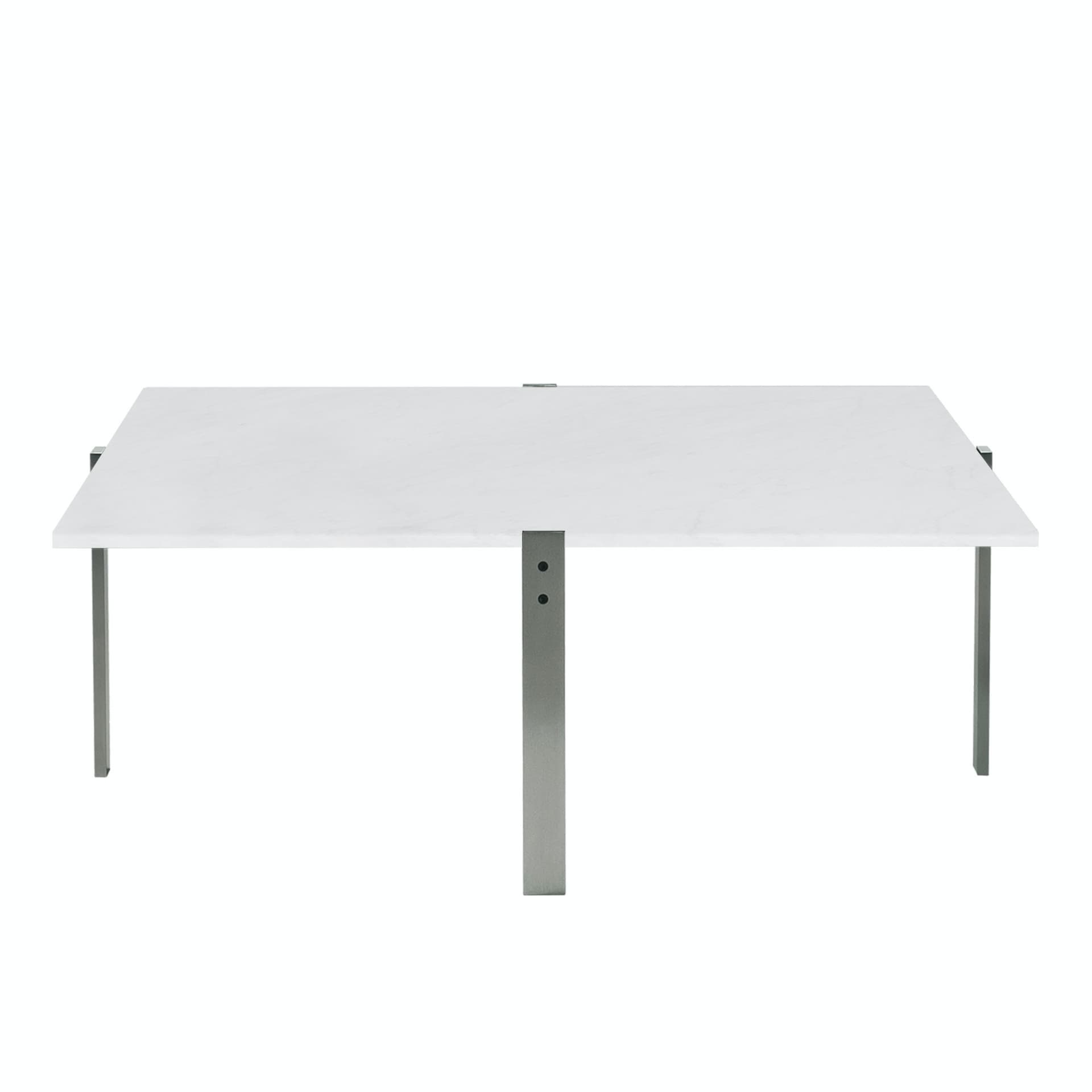 Fritz Hansen - PK65, Vit marmor, Valsad - Sofabord - Poul Kjærholm - Hvit - Metall/Stein