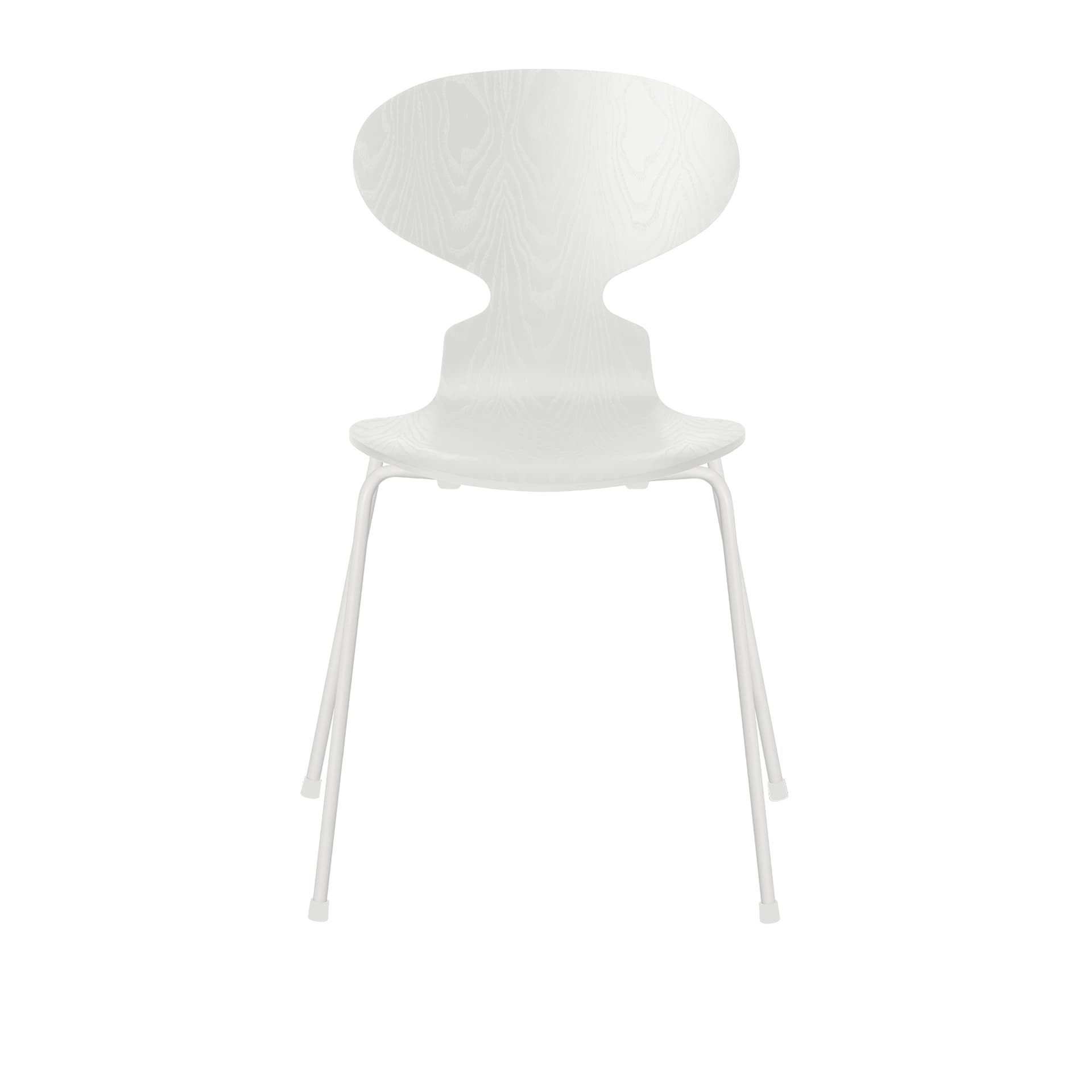Fritz Hansen - Ant 3101 farget asketrefinér stålstativ hvit white - Spisestoler - Arne Jacobsen - Hvit