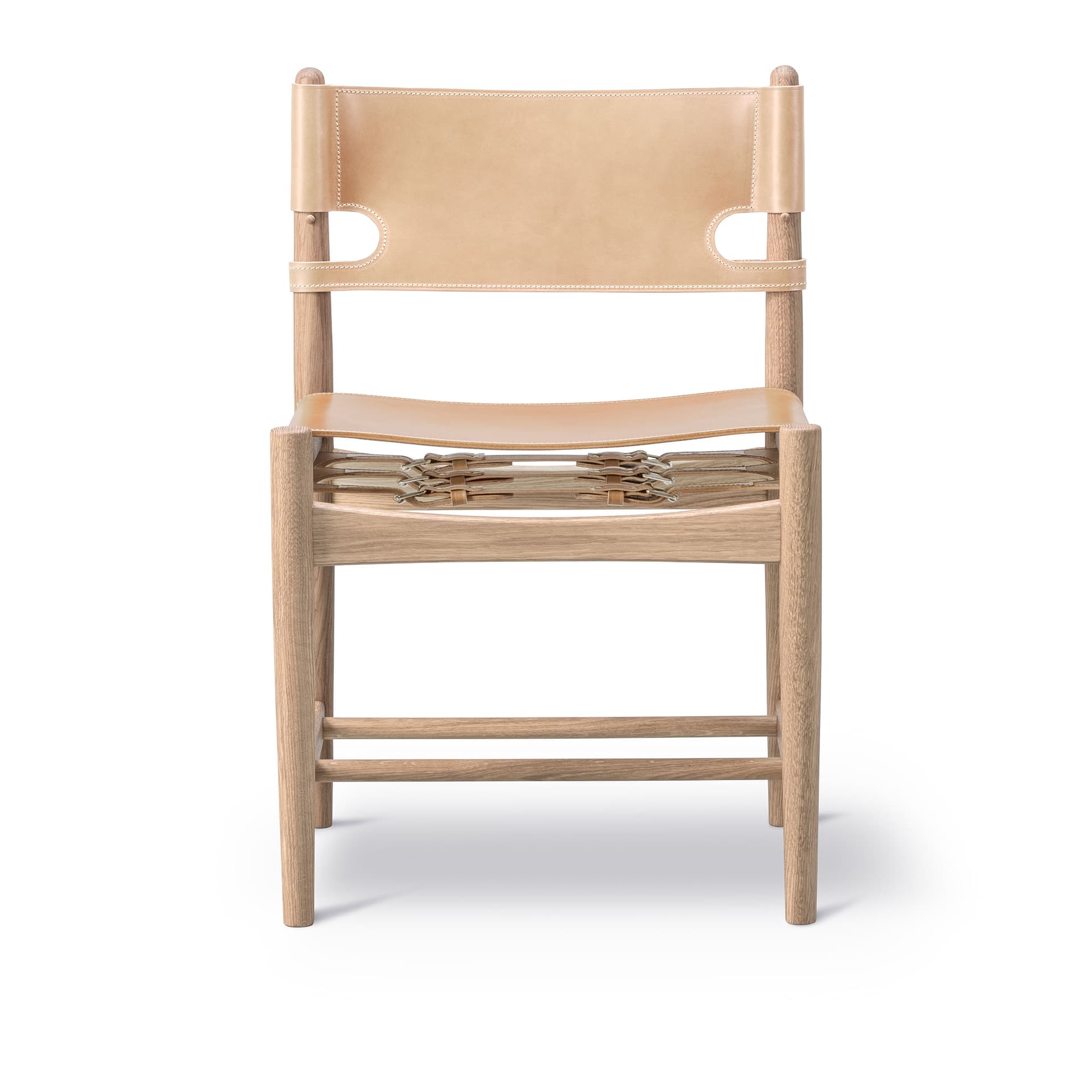 Fredericia Furniture - The Spanish Dining Chair Såpad ek / Natur läder - Spisestoler - Børge Mogensen - Beige - Lær/Tre