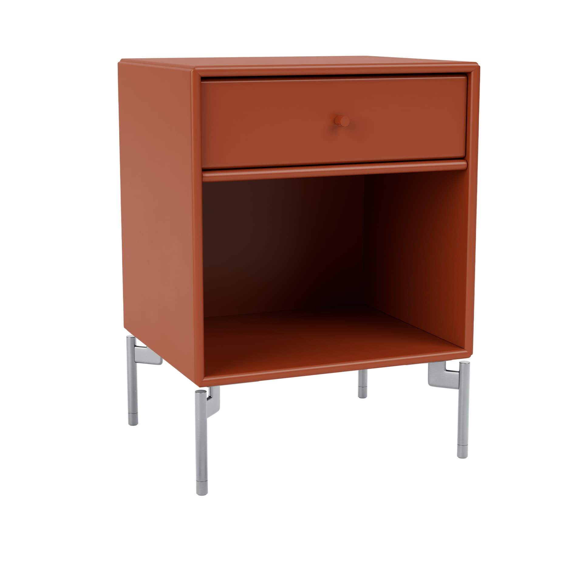 Montana - Dream Nightstand 162-Hokkaido Matt Chrome - Nattbord - Peter J. Lassen - Rød - Tre