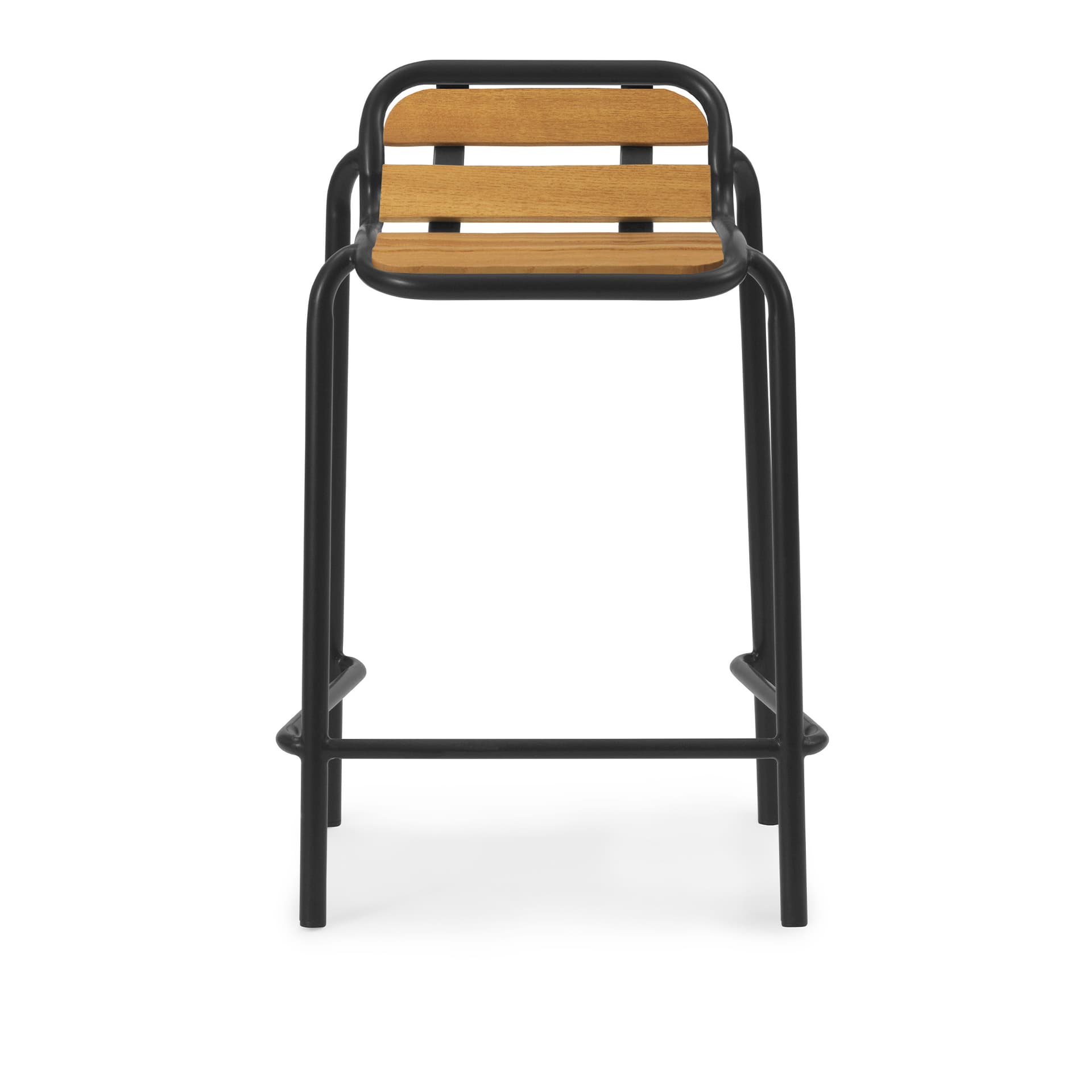 Normann Copenhagen - Vig Barstool Robinia 65 cm - Black - Utendørs barstoler - Simon Legald - Svart - Metall/Tre