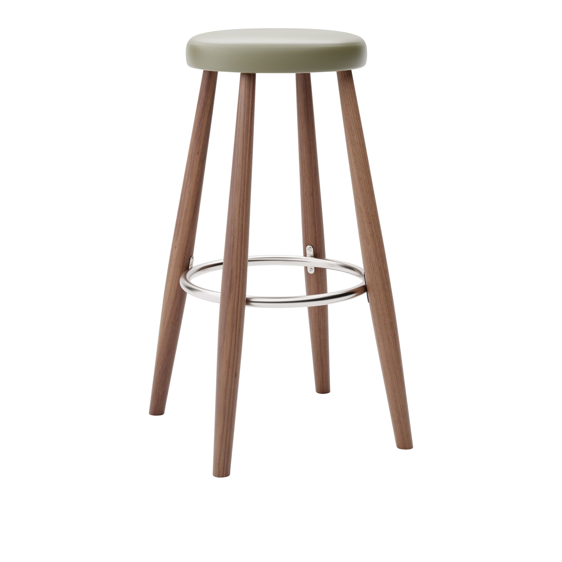 Carl Hansen - CH56 High Stool, Oljad Valnöt, Lädergrupp A Loke - 7240 - Barstoler & barkrakker - Hans J. Wegner - Tre farget - Lær/Metall/Tre