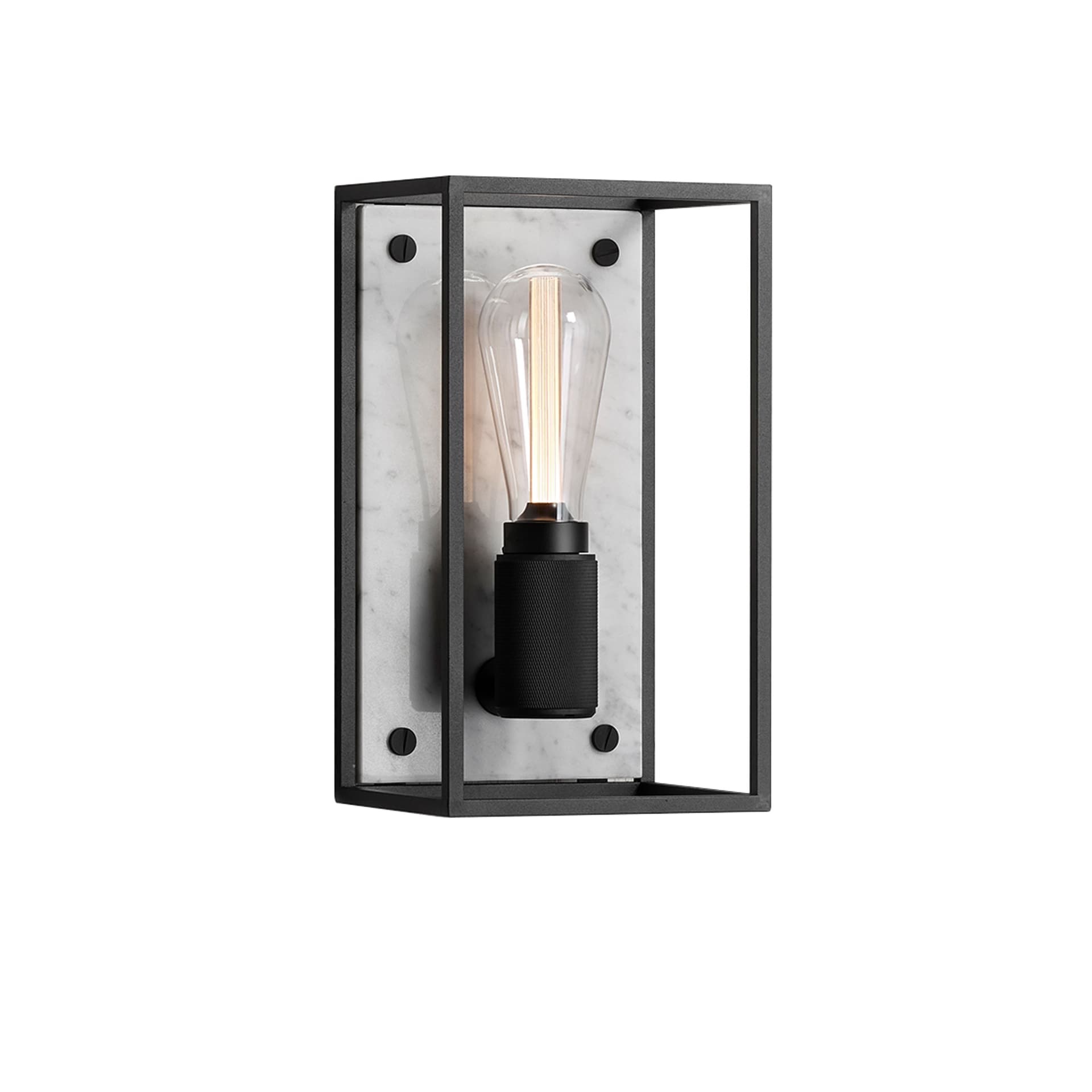 Buster + Punch - Caged Wall 1.0 Medium - Polished White Marble - Vegglamper - Massimo Buster Minale - Hvit - Metall/Stein
