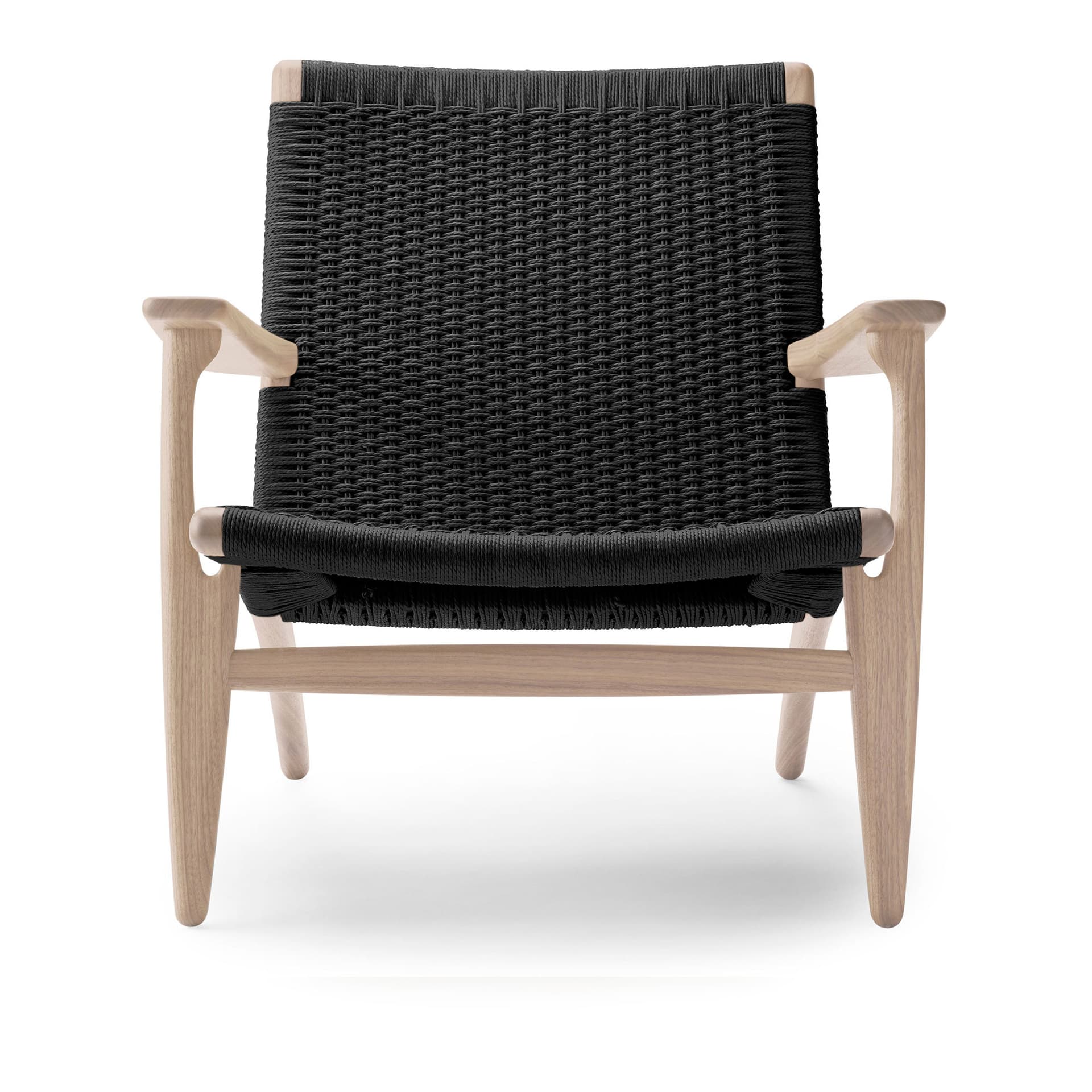 Carl Hansen - CH25, Tvålad Ek, Svartflätat papperssnöre - Lenestoler - Hans J. Wegner - Tre farget - Naturlig materiale/Tre