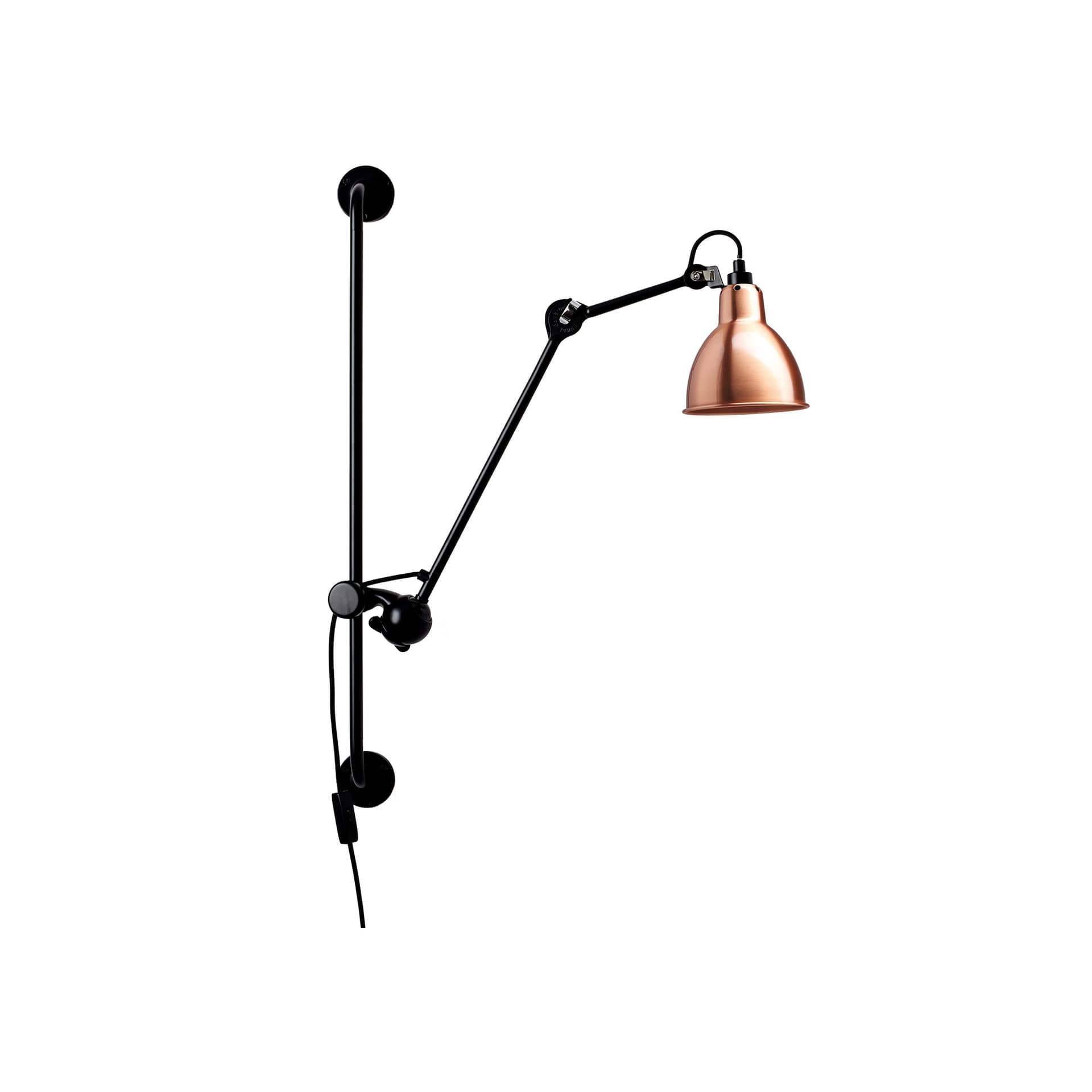 Lampe Gras - 210 Vegglampe svart/kobber –