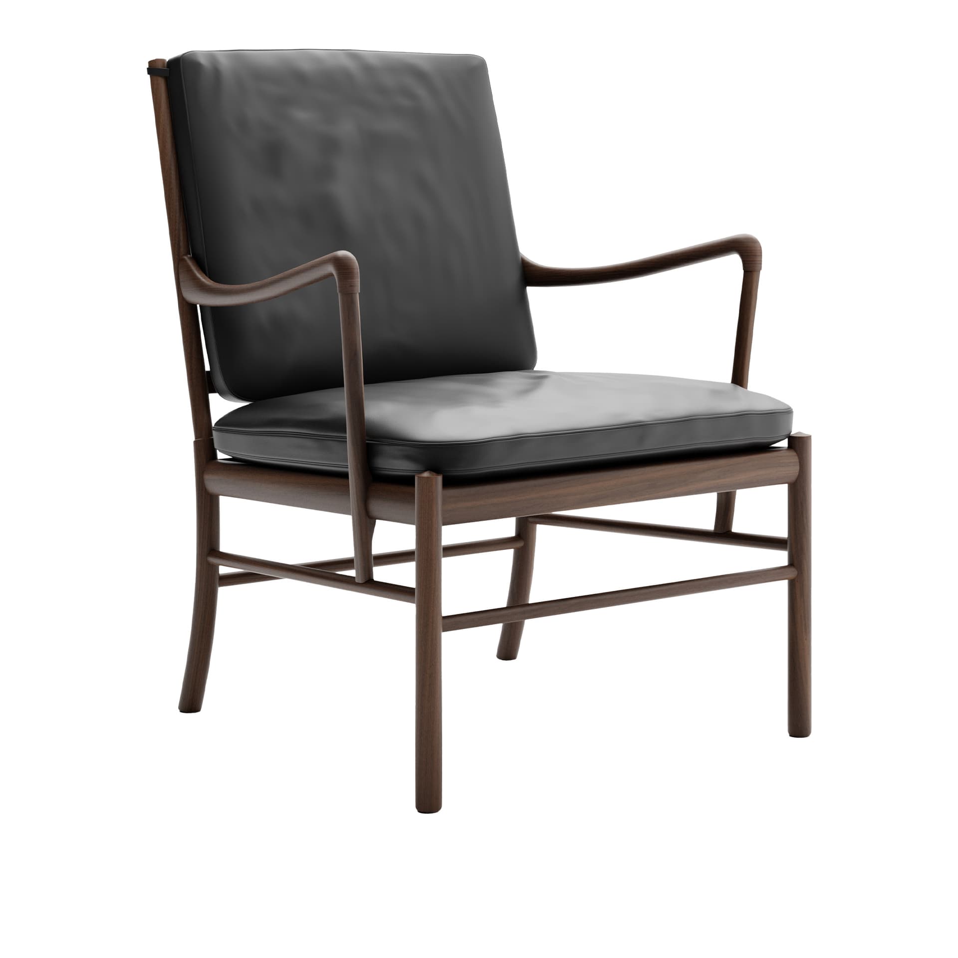 Carl Hansen - OW149 - Colonial Chair, Oljad Valnöt, Lädergrupp B Thor - 301 - Lenestoler - Ole Wanscher - Svart - Lær/Tre