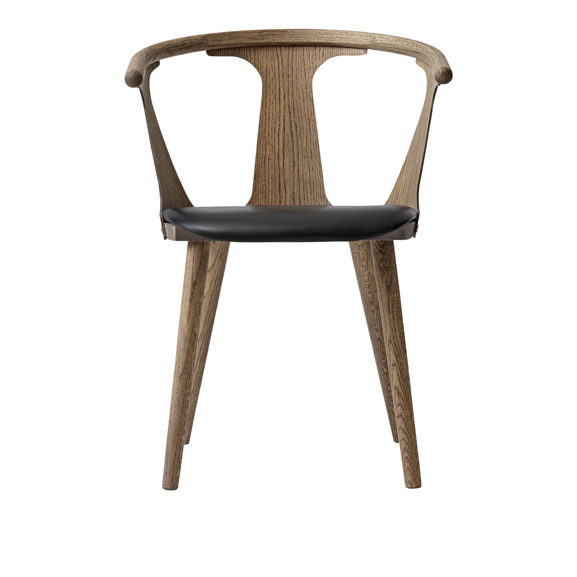 &Tradition - In Between SK2 - Black Silk Leather/Smoked Oiled Oak - Spisestoler - Sami Kallio - Tre farget - Lær/Tre