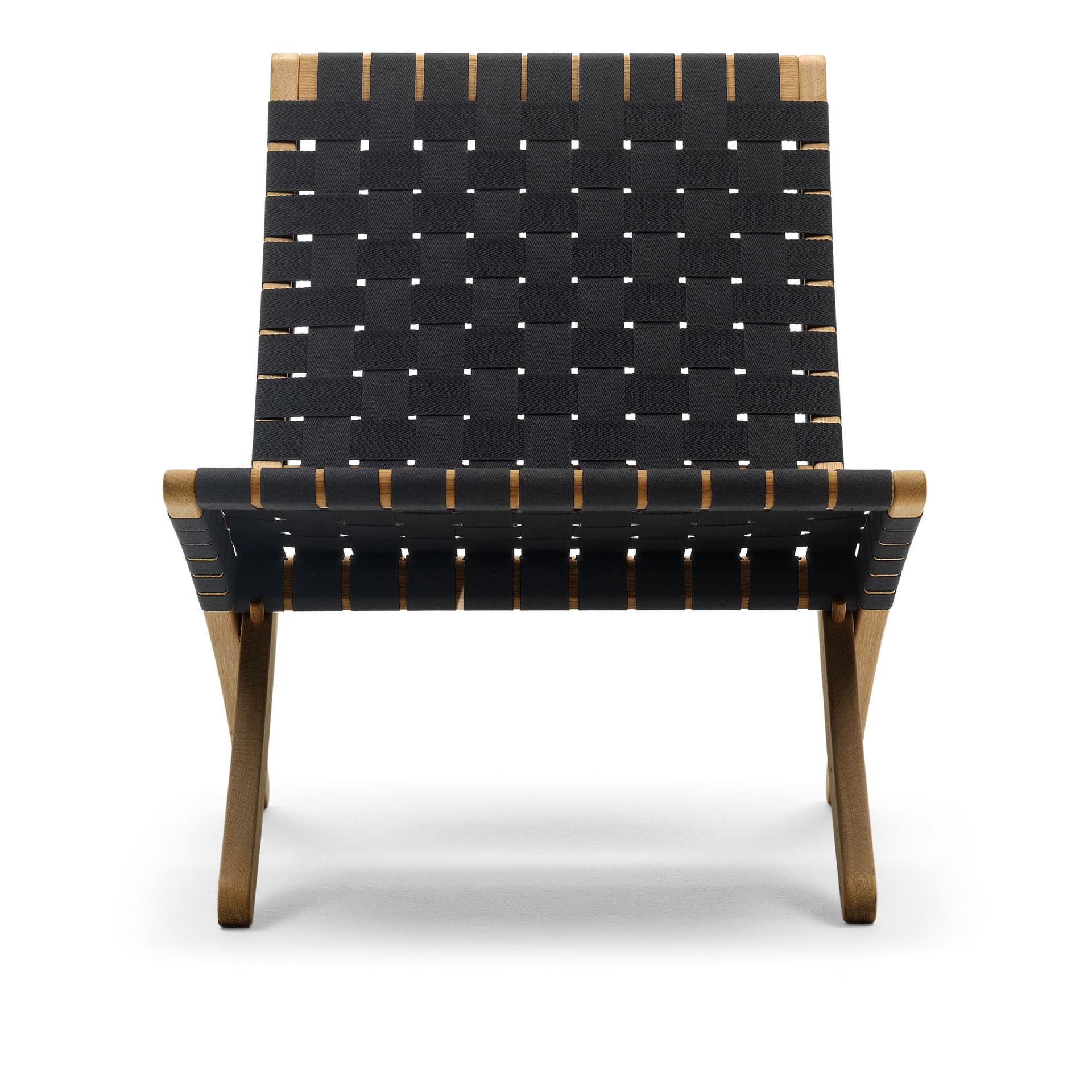 Carl Hansen - MG501 Cuba Chair, Oljad Ek, Bomullsband i Svart - Lenestoler - Morten Gøttler - Tre farget - Tre/Tekstilmateriale
