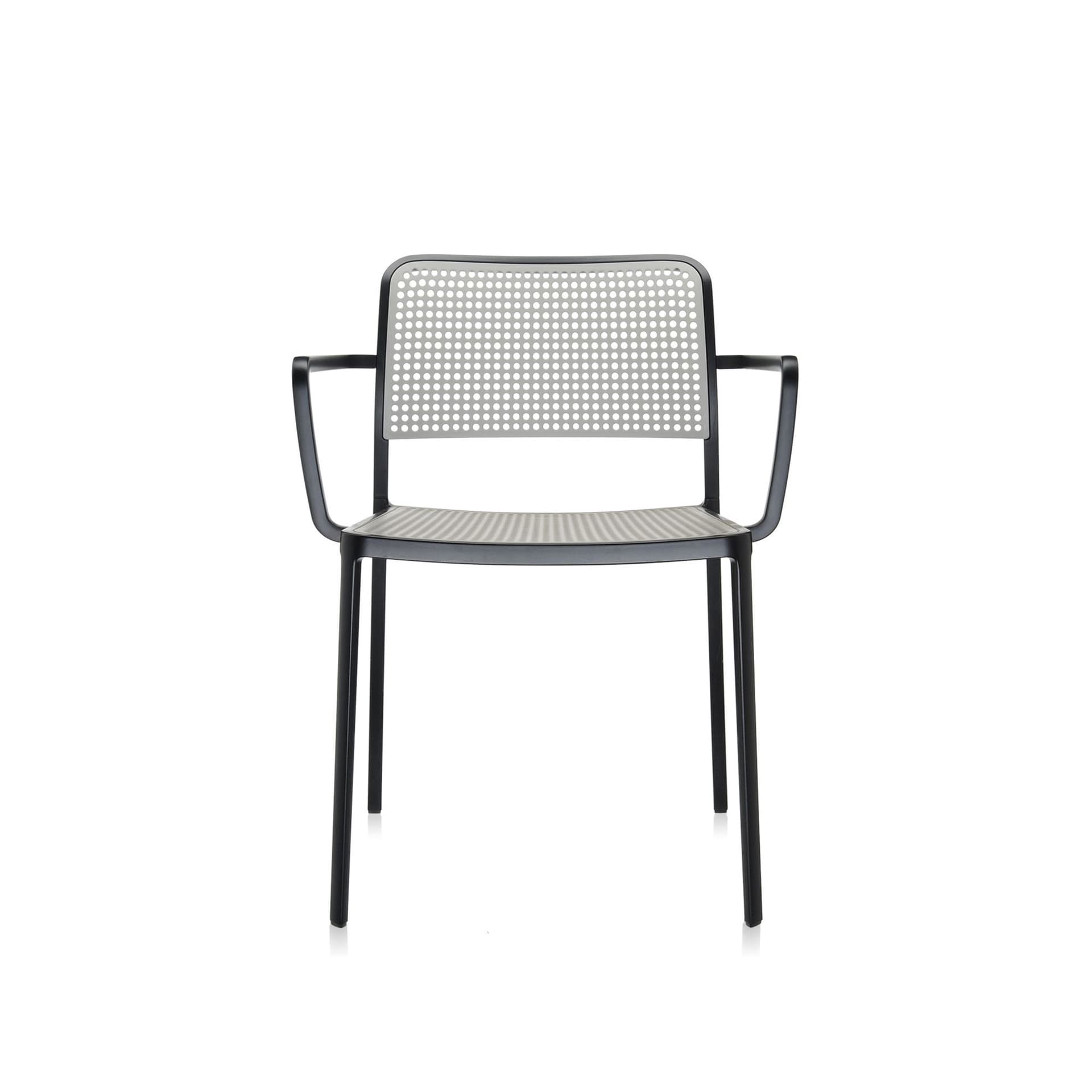 Kartell - Audrey Chair 5876, Black/Light Grey, Armrest - Spisestoler - Piero Lissoni - Svart - Metall/Syntetisk materiale