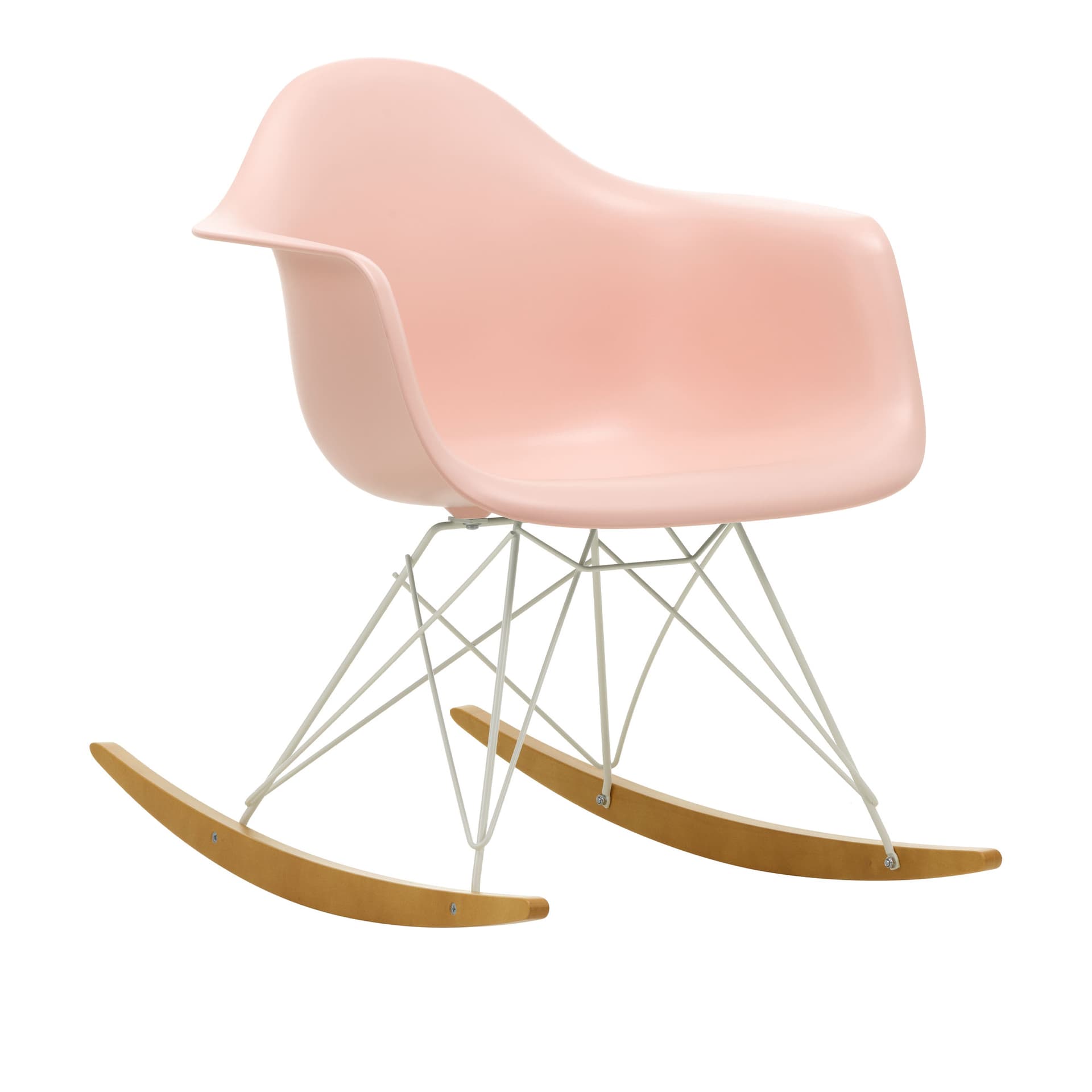 Vitra - Eames Plastic Armchair RAR - 41 Pale Rose - White Base - Golden Maple - Lenestoler - Charles & Ray Eames - Rosa - Metall/Tre/Plast