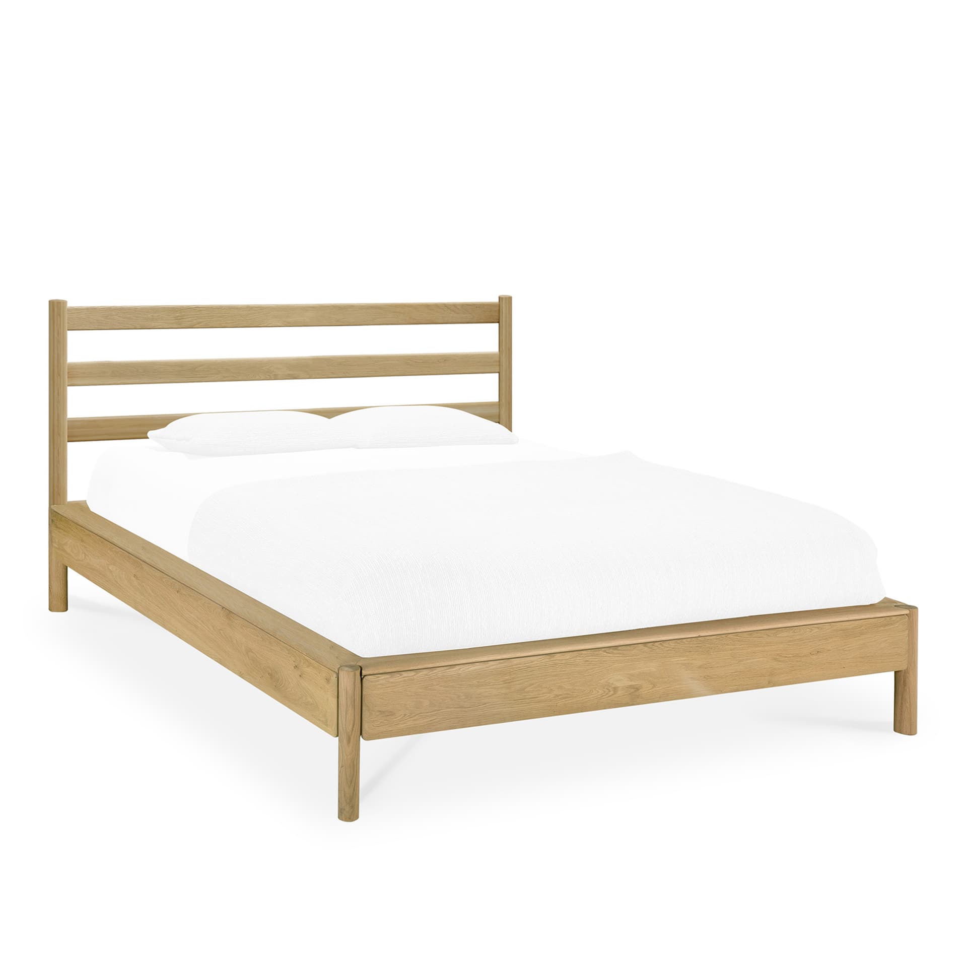 Ethnicraft - PI Headboard And Bed Frame - Oak - Mattress 160X200 - Without Slats - Senger - Alain Van Havre - Tre farget - Tre