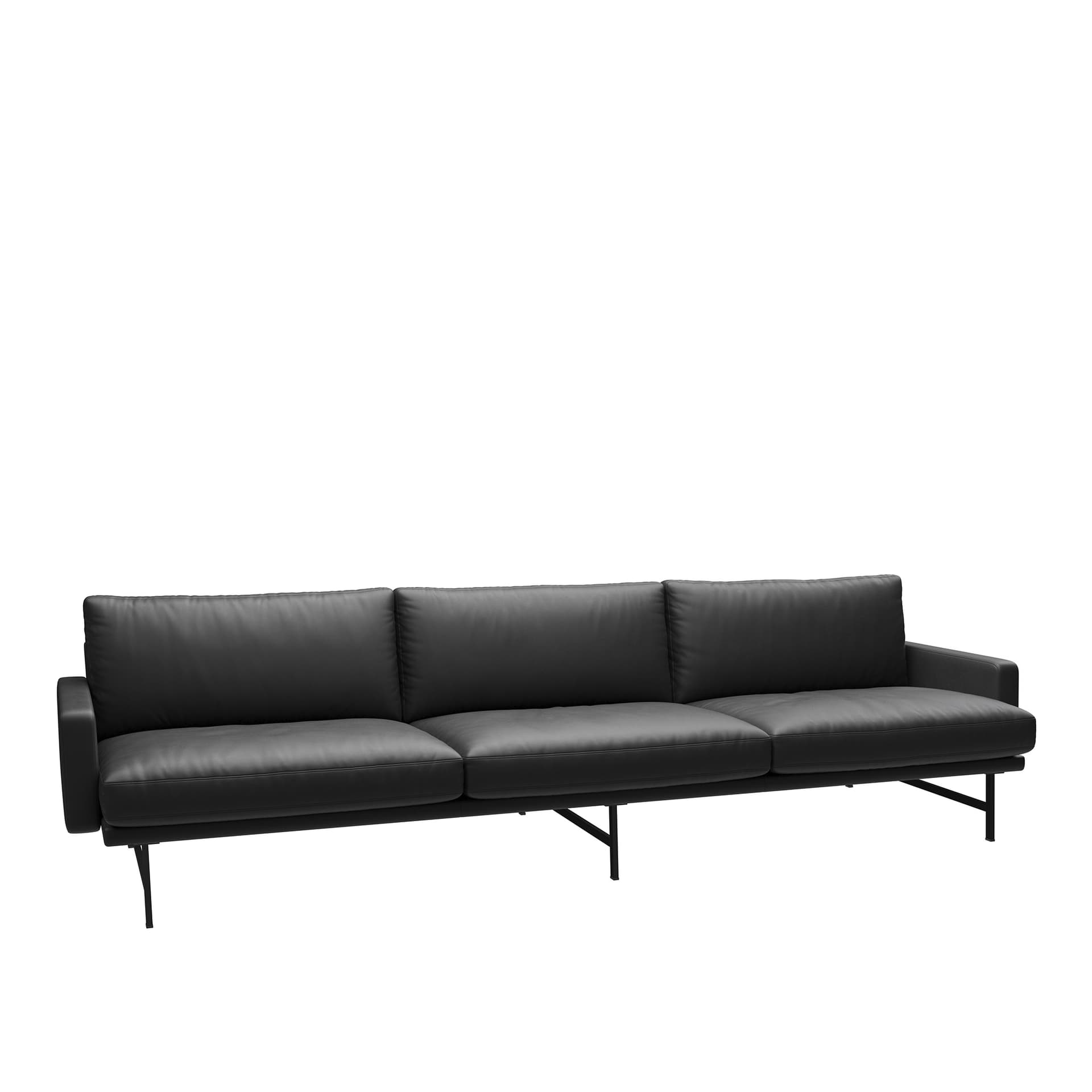 Fritz Hansen - PL113 Lissoni 3-sits, Läder, Elegance Black - Sofaer - Piero Lissoni - Svart