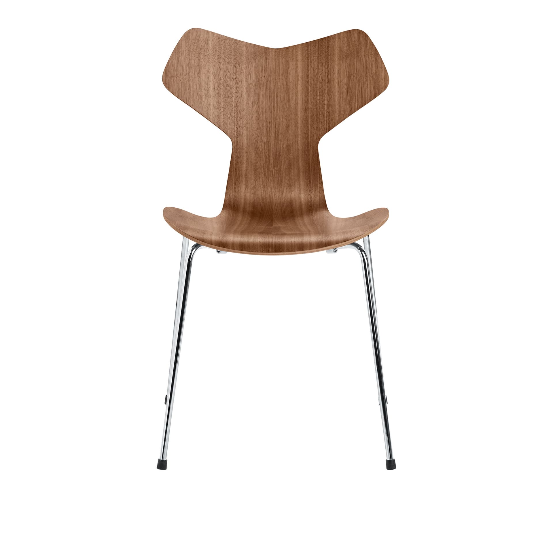 Fritz Hansen - 3130 Grand Prix, Valnöt, Stapelbara stålrör - Spisestoler - Arne Jacobsen - Brun - Metall/Tre