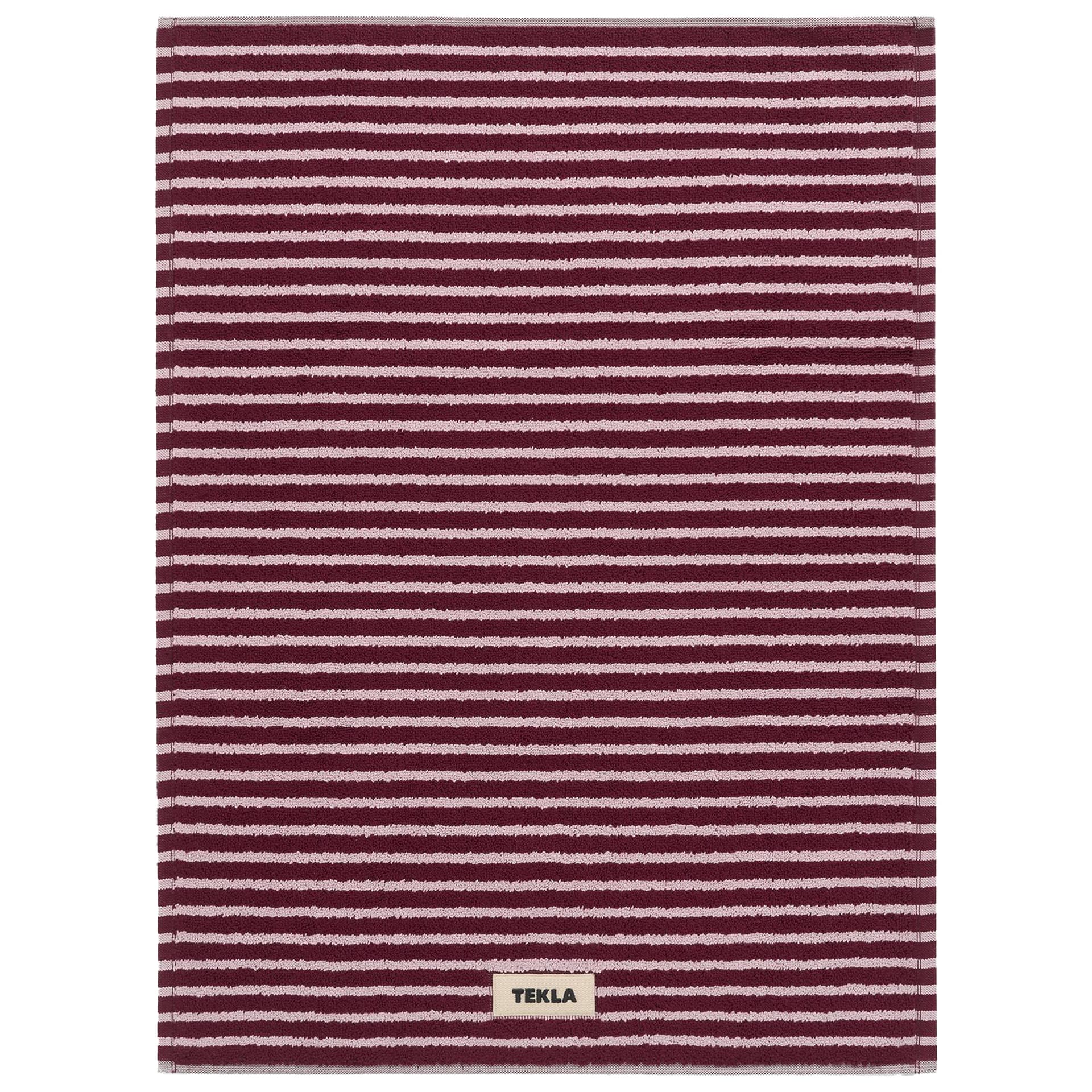 Tekla - Bath Mat 70x50, Red  Rose Stripes - Baderomsmatter - Rød
