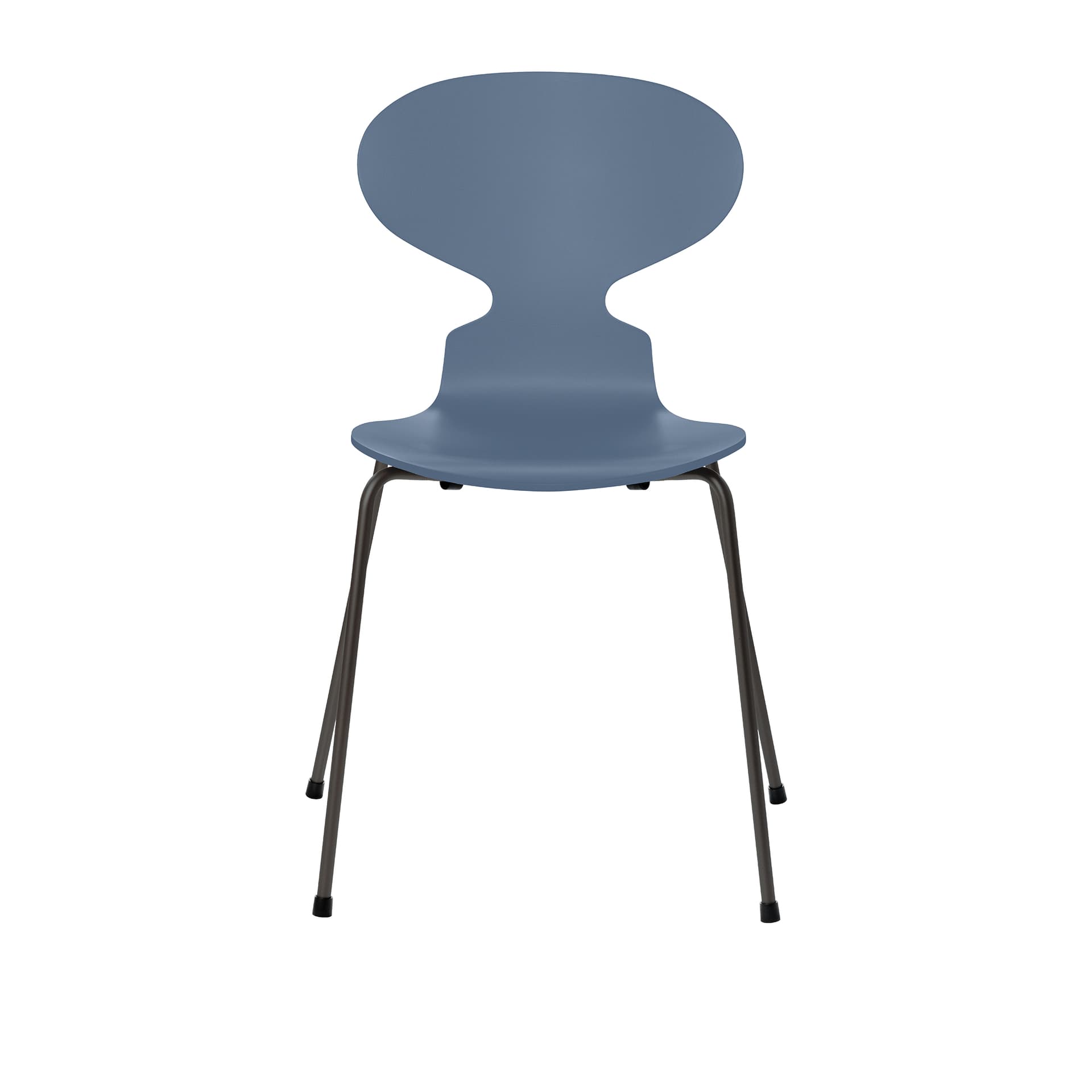 Fritz Hansen - Ant 3101 lakkert bøketrefinér stålstativ varm grafitt dusk blue - Spisestoler - Arne Jacobsen - Blå - Metall/Tre
