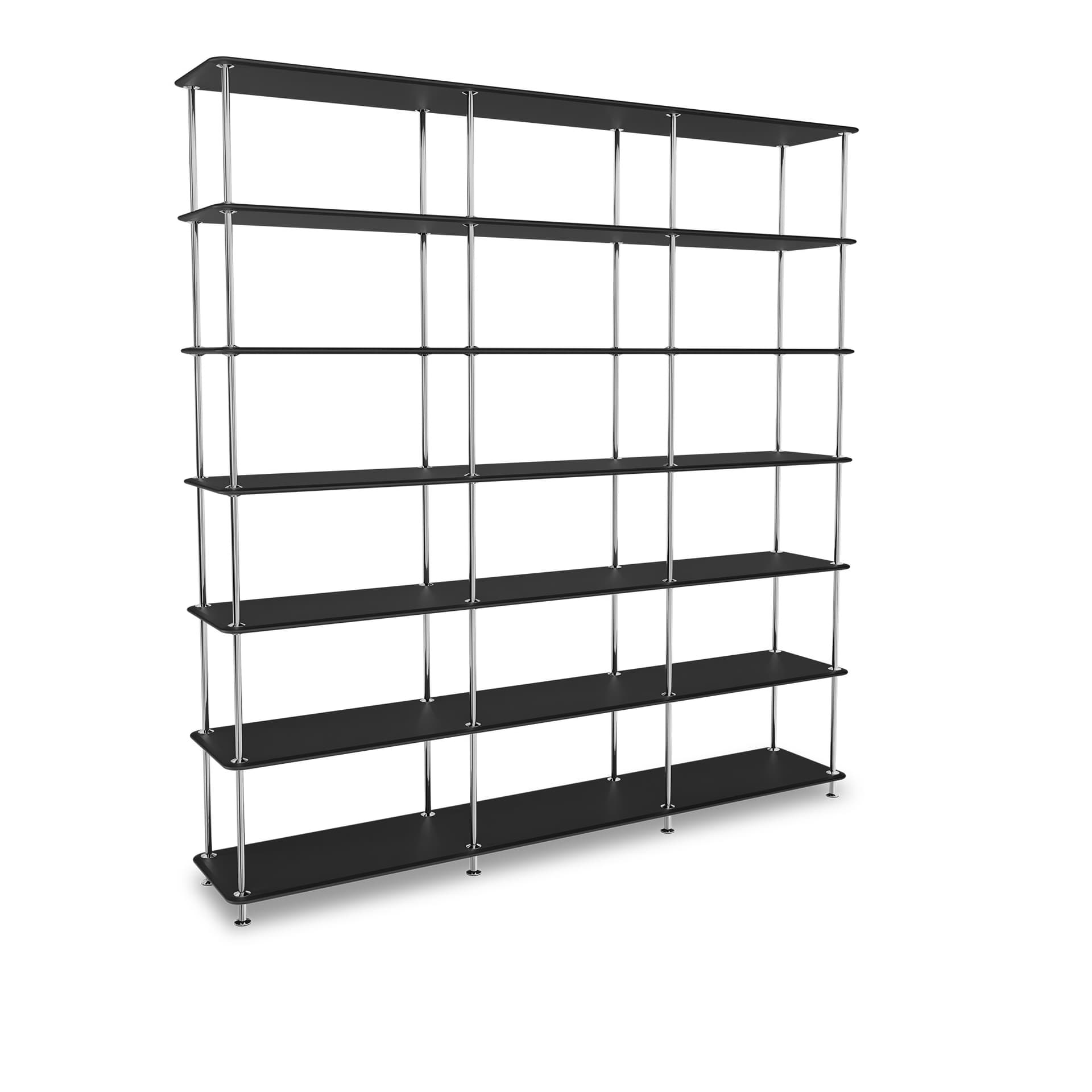 Montana - Montana Free 666000 207-Blackstructure 44C-Chrome - Hyller & Hyllesystem - Jakob Wagner - Svart - Metall/Tre