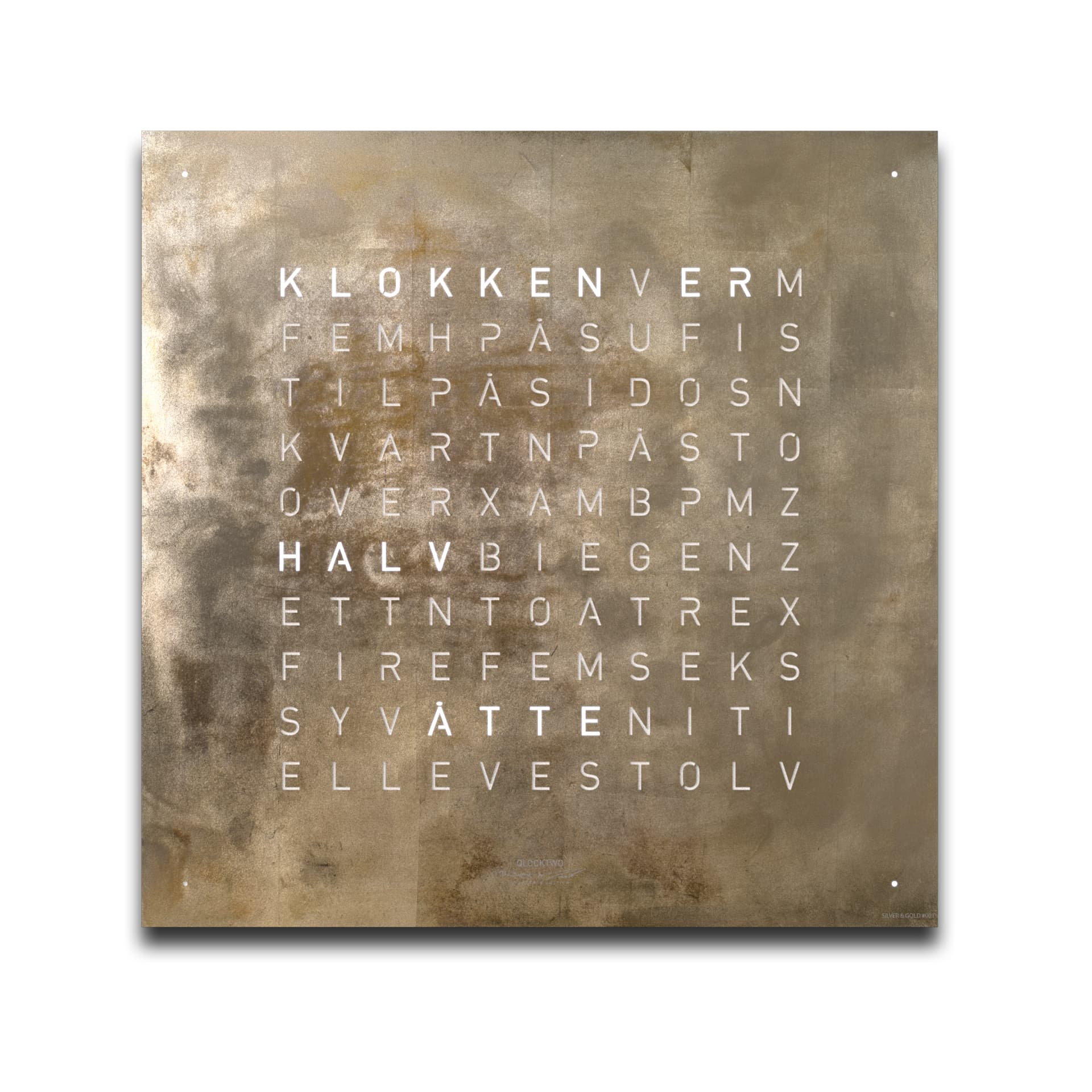 Qlocktwo - Earth 45 Creator's Edition Silver And Gold White Corpus – Norwegian - Klokker - Biegert & Funk - Gull,Hvit