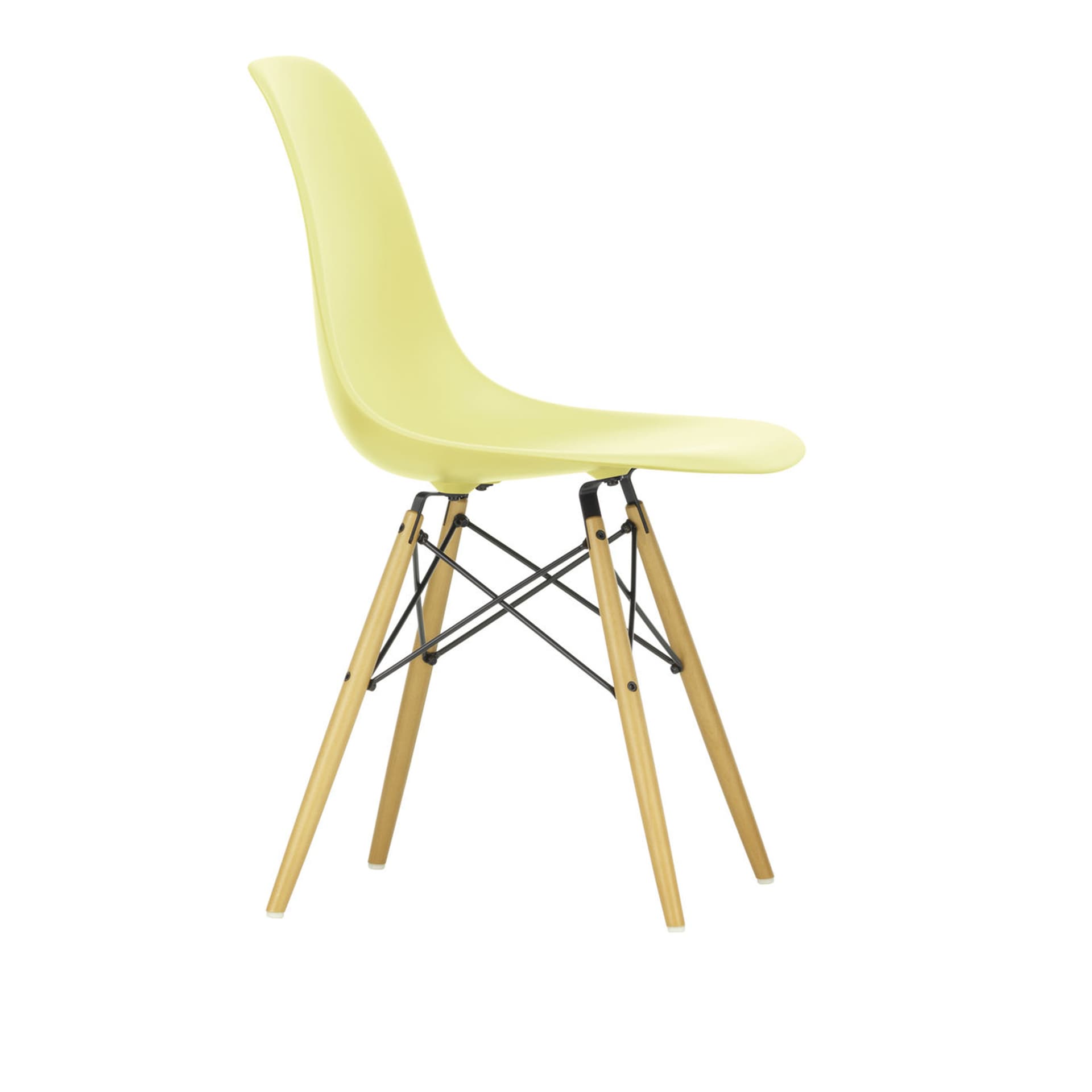 Vitra - Eames RE Plastic Chair DSW 92 Citron, Golden Maple - Spisestoler - Charles & Ray Eames - Gul - Metall/Plast