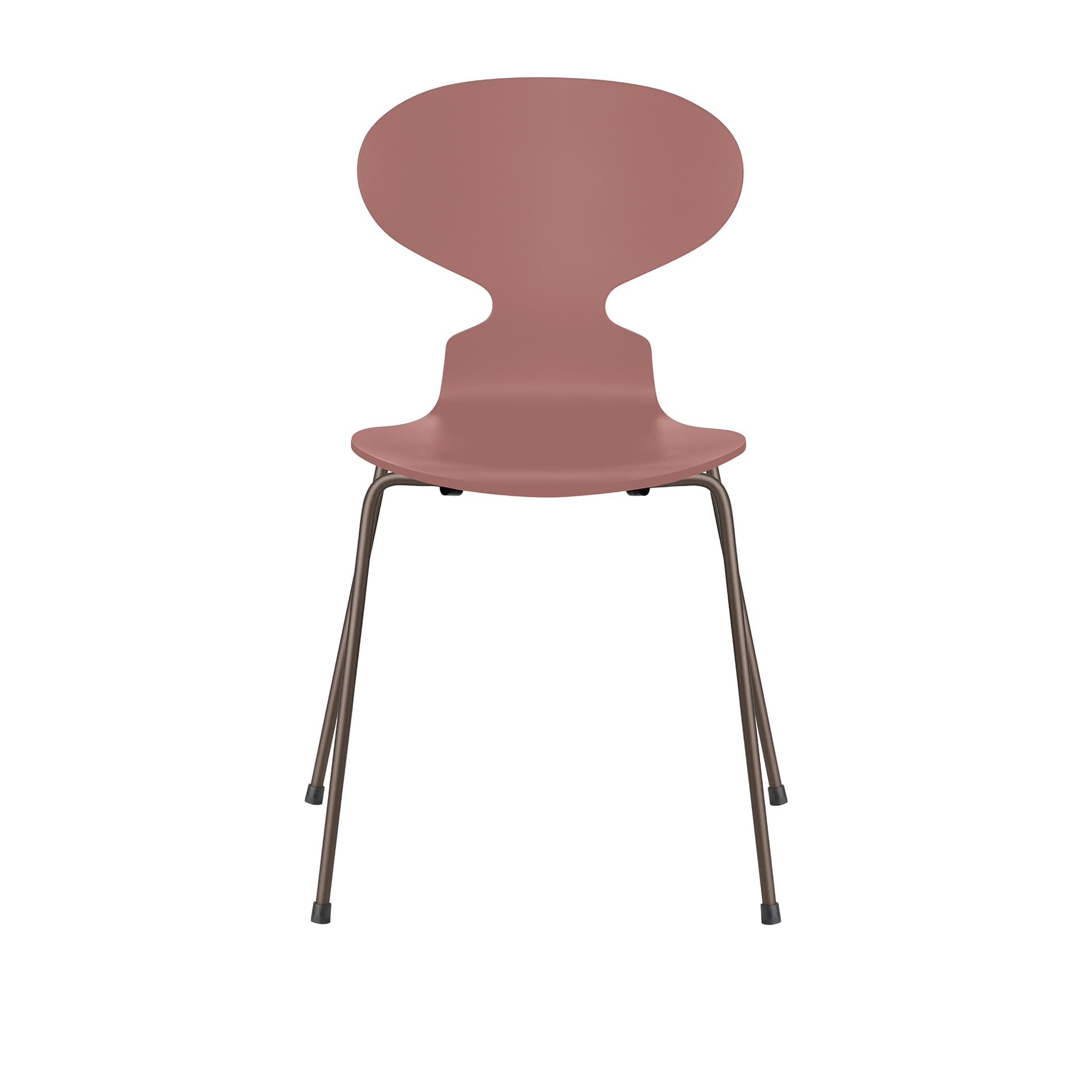 Fritz Hansen - Ant 3101 lakkert bøketrefinér stålstativ brun bronse wild rose - Spisestoler - Arne Jacobsen - Rosa - Metall/Tre