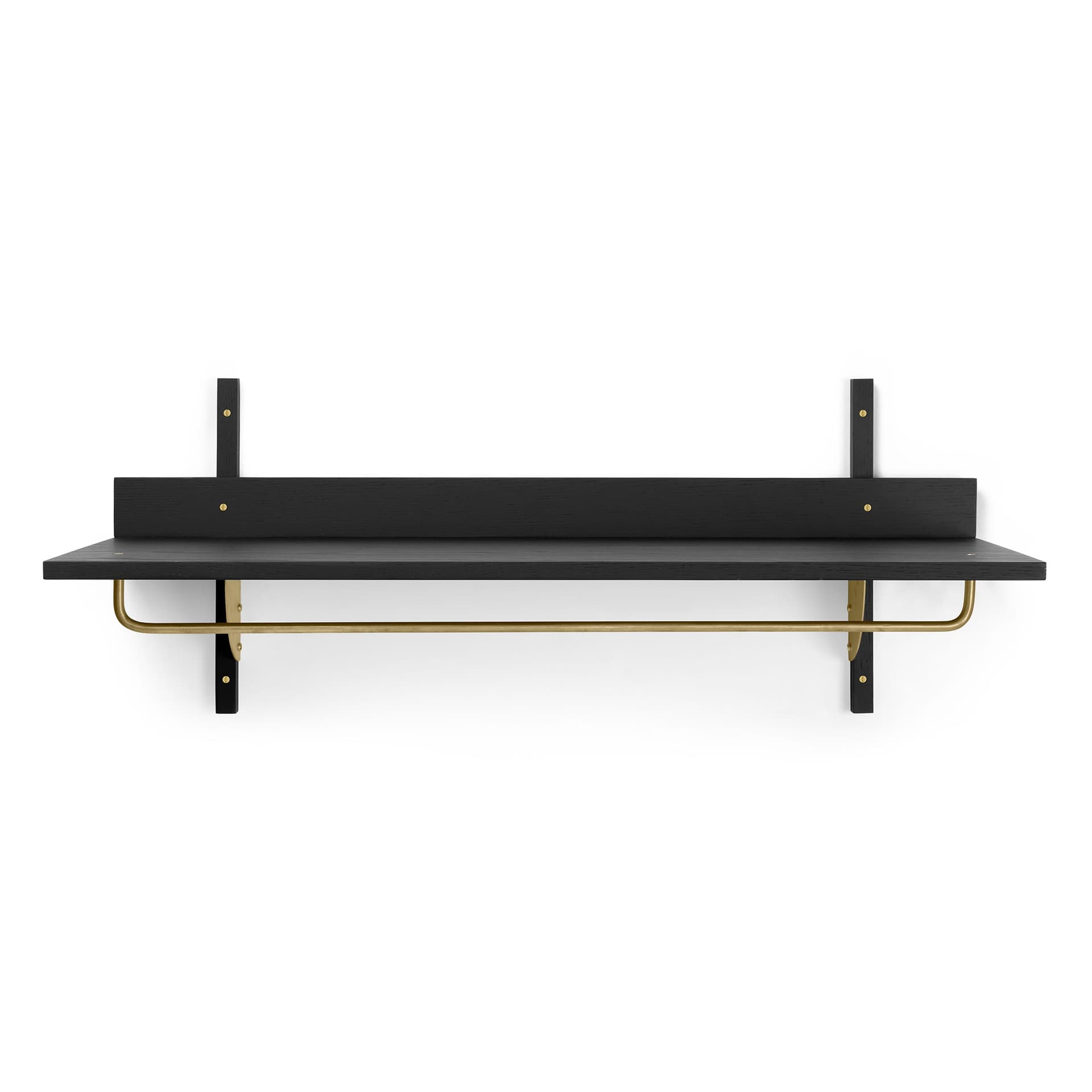 Ferm Living - Sector Rack Shelf Black Ash / Brass - Hyller & Hyllesystem - Svart - Metall/Tre