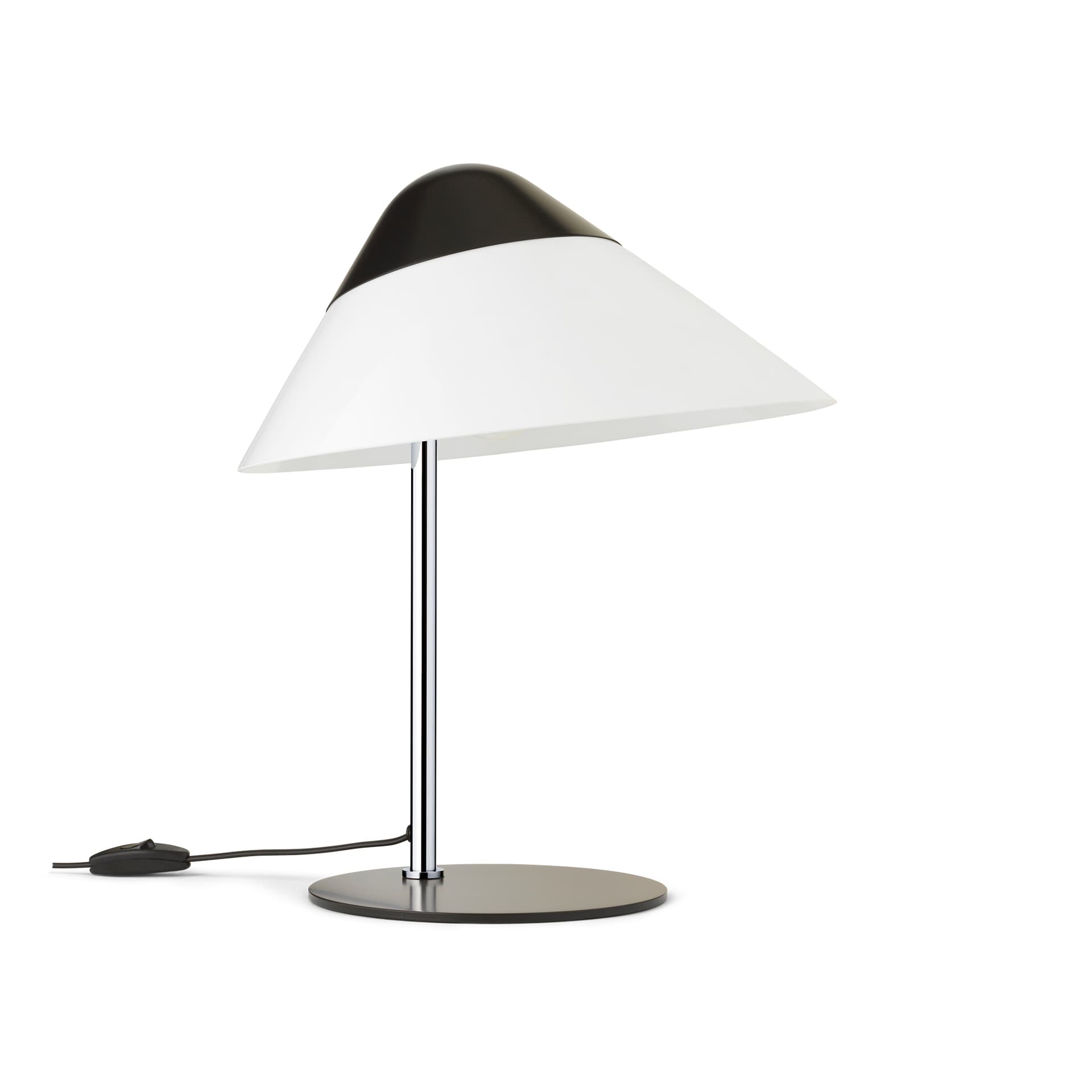 Carl Hansen - Opala Table Lamp Mini Black Chrome E27-C - Bordlamper - Hans J. Wegner - Svart - Metall/Plast