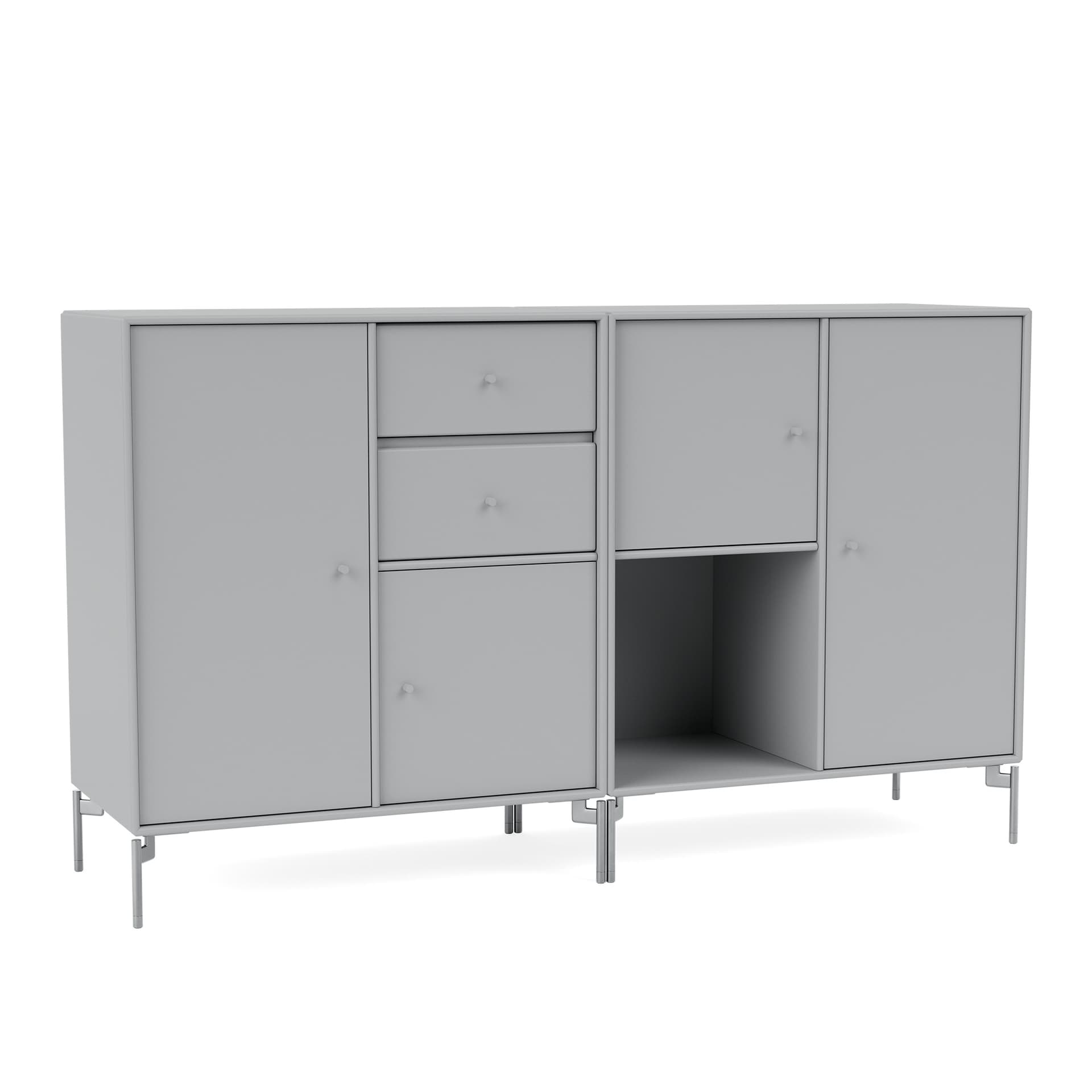 Montana - Couple Sideboard 02-Fjord Matt Chrome - Sideboards - Peter J. Lassen - Blå - Tre
